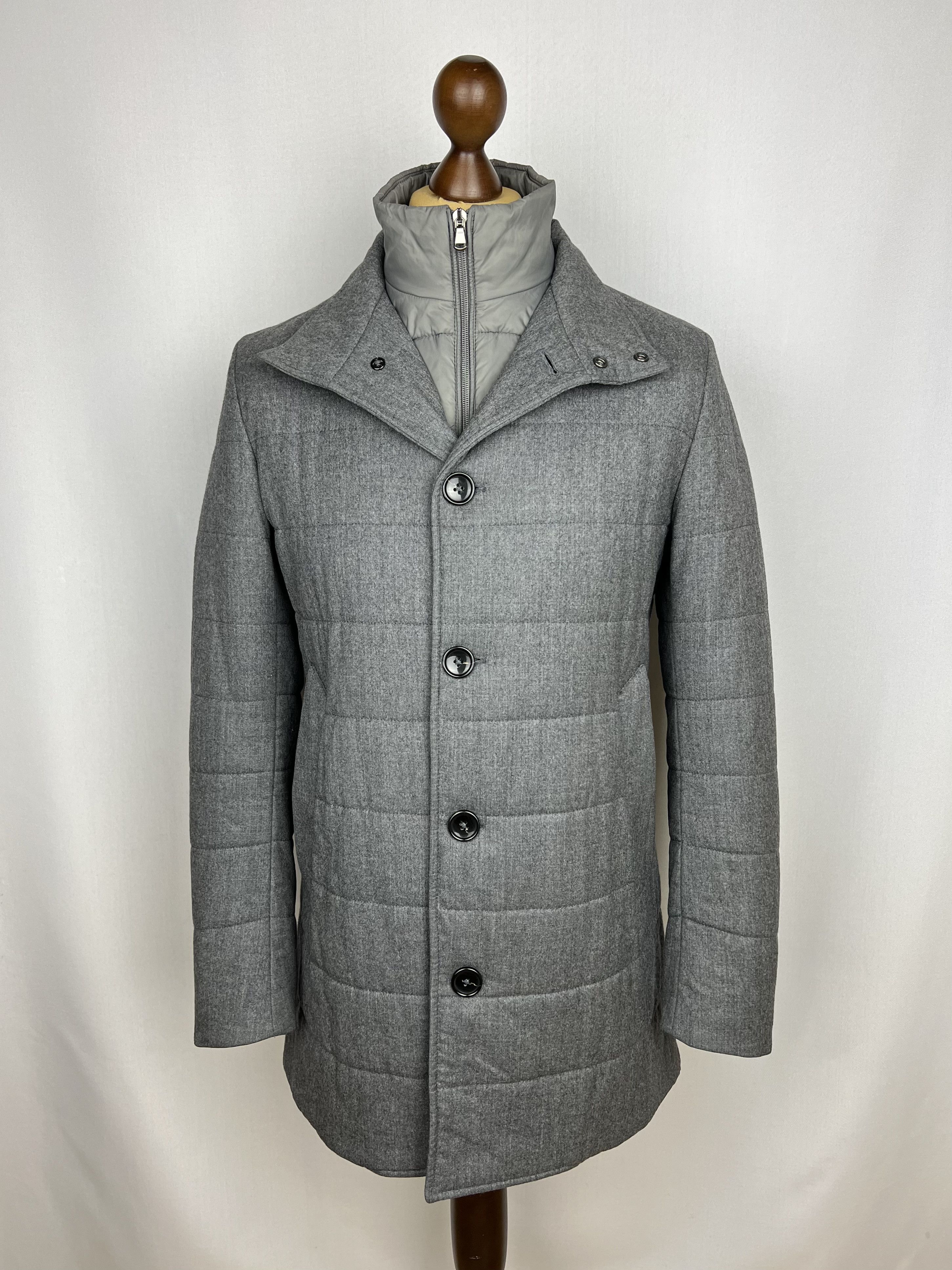 Boggi Vitale Barberis Wool Single-Breasted Insulated Coat Size US M / EU 48-50 / 2 - 1 Thumbnail