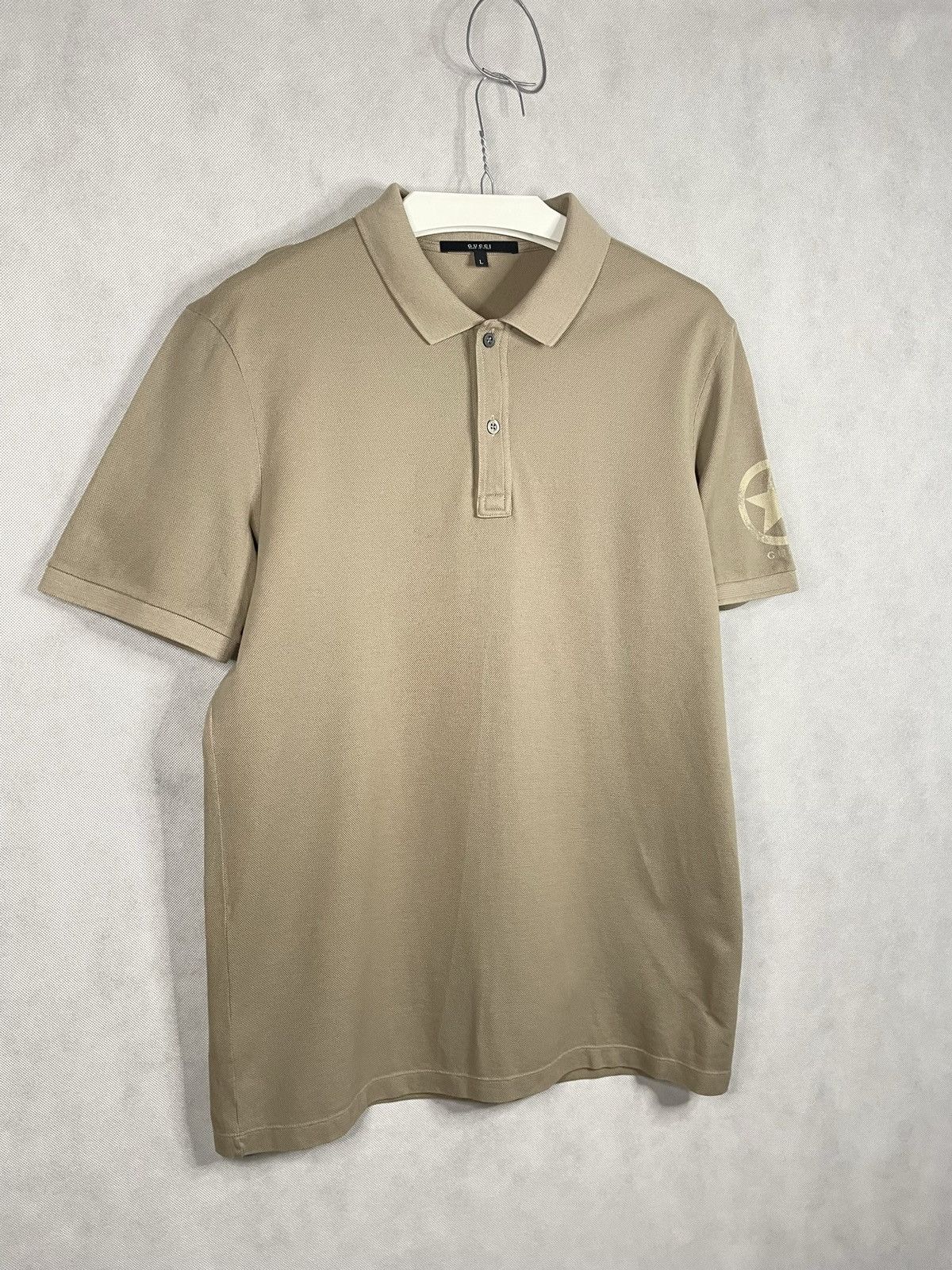Designer × Gucci × Vintage Gucci Vintage Beige Polo Striped T-shirt Tee Designer Luxury Size US M / EU 48-50 / 2 - 3 Thumbnail