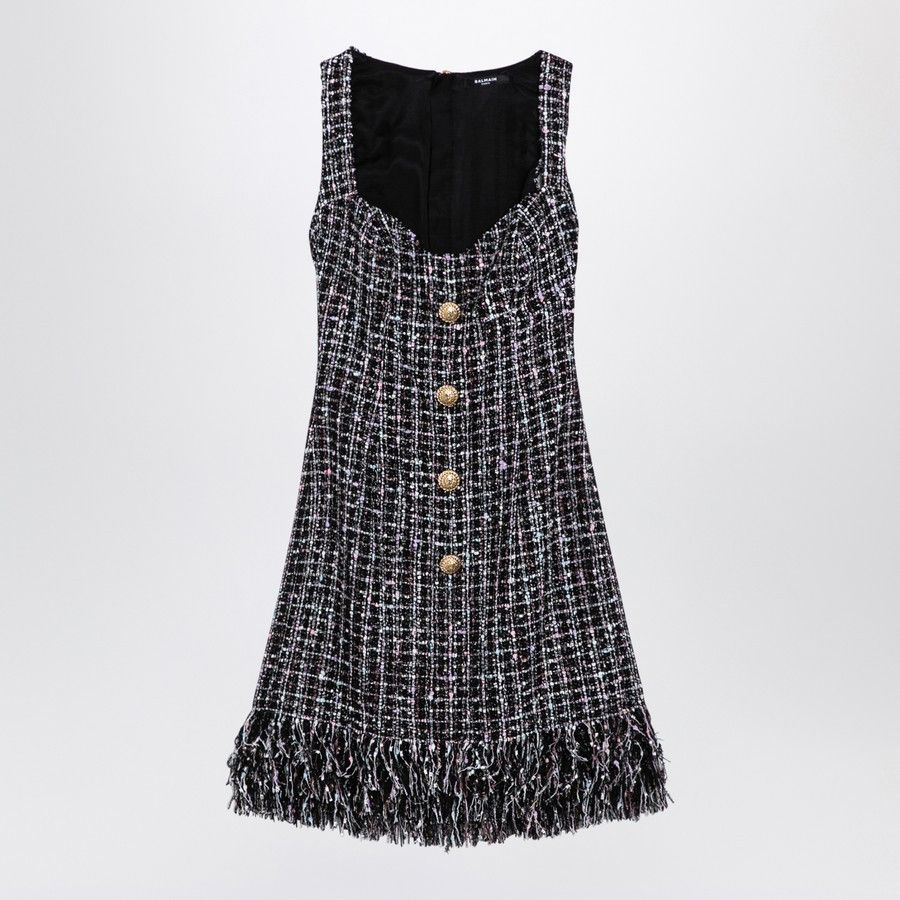 Balmain o1d2blof0824 Mini Dress in Black Size M / US 6-8 / IT 42-44 - 1 Thumbnail