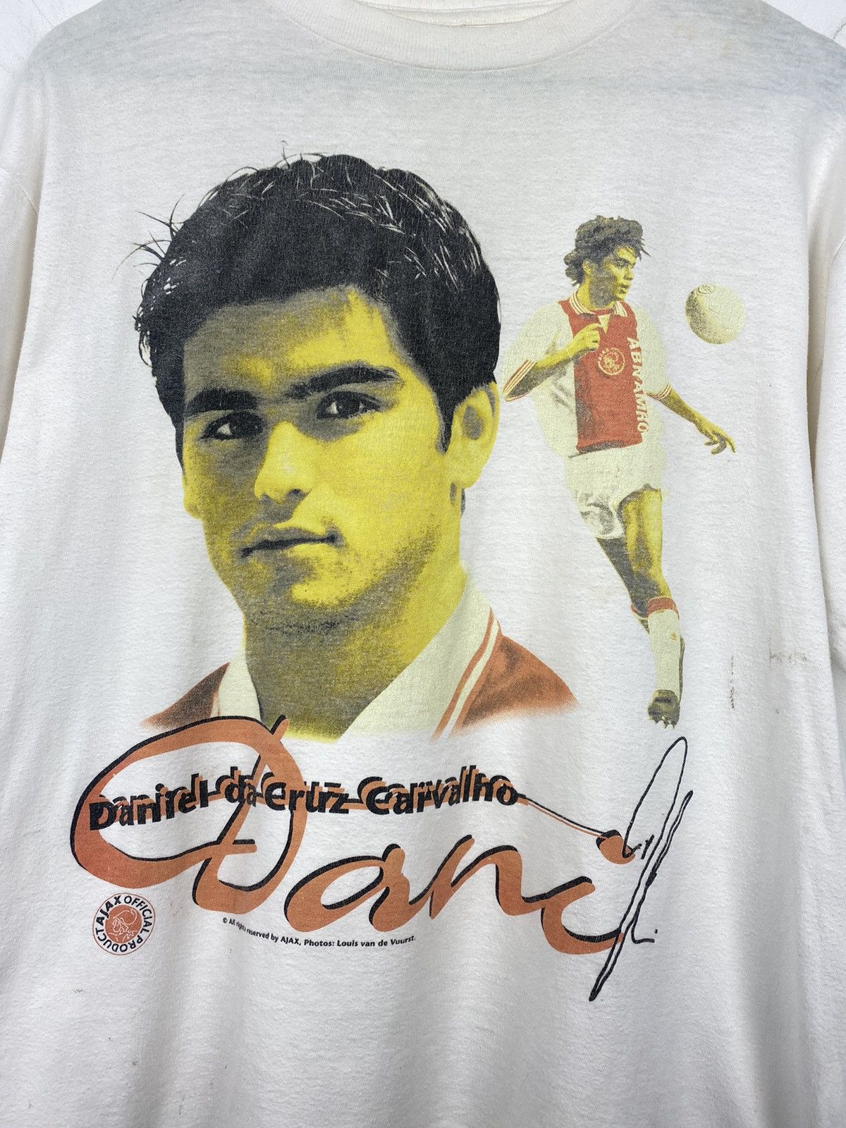 Vintage Vintage Ajax Dani da Cruz Carvalho Soccer T Shirt PSG Milan Size US M / EU 48-50 / 2 - 2 Thumbnail
