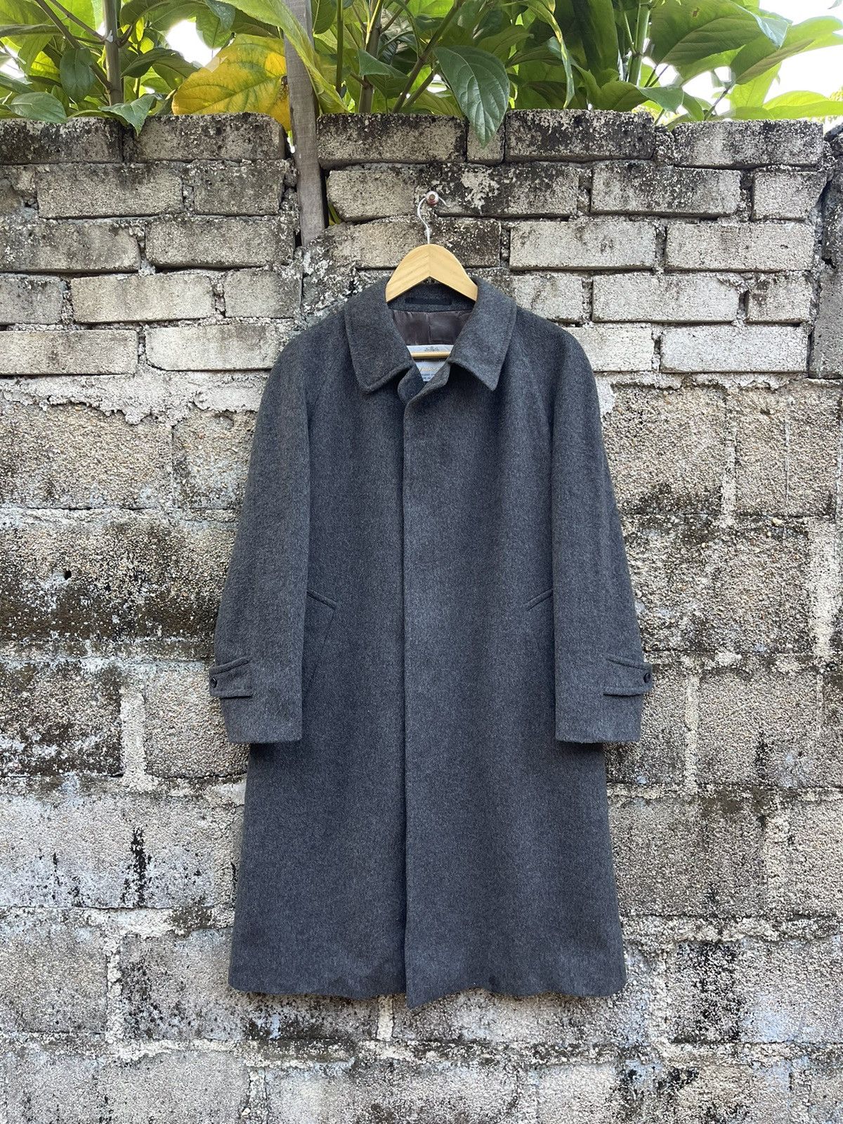 image of Aquascutum Wool Pure Cashmere Long Coat in Grey, Men's (Size Medium)