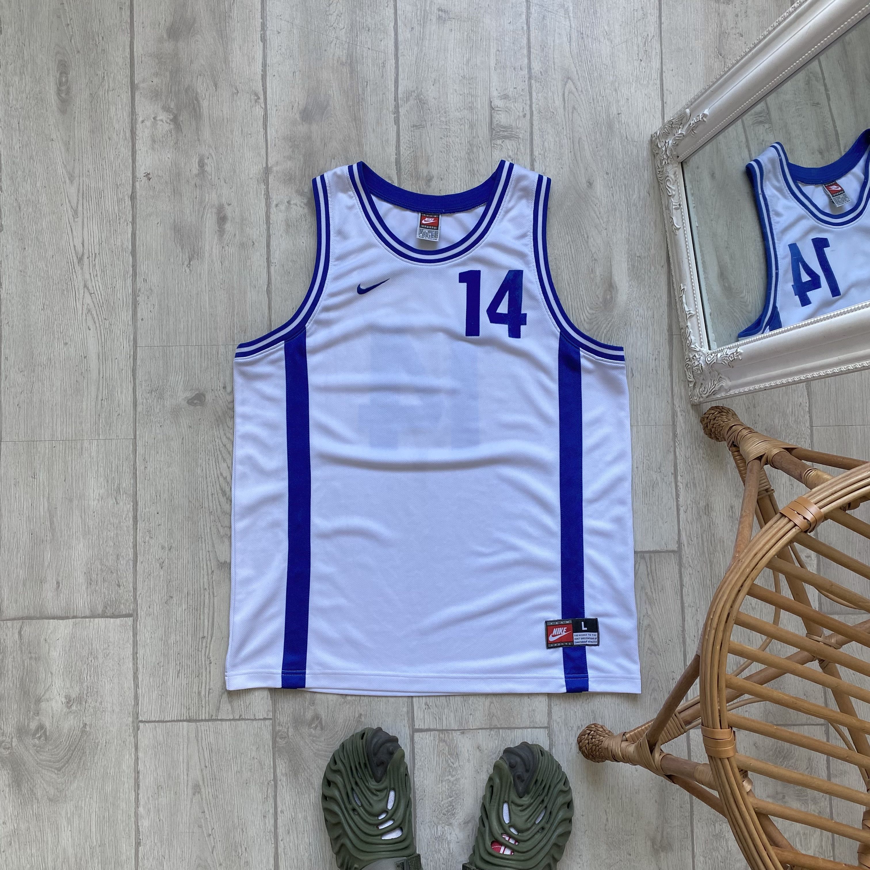 Nike 🏀Vintage 80s Nike basketball jersey sleeveless NBA germany Size US L / EU 52-54 / 3 - 1 Thumbnail