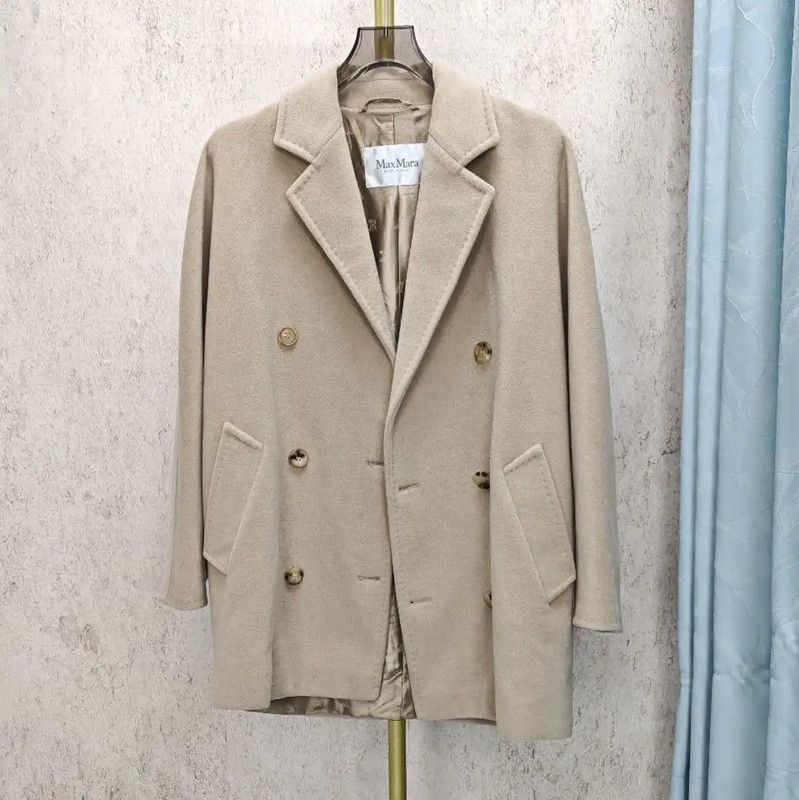 Max Mara MaxMara Beige Cashmere Women's Short Coat 0089 Size L / US 10 / IT 46 - 1 Thumbnail