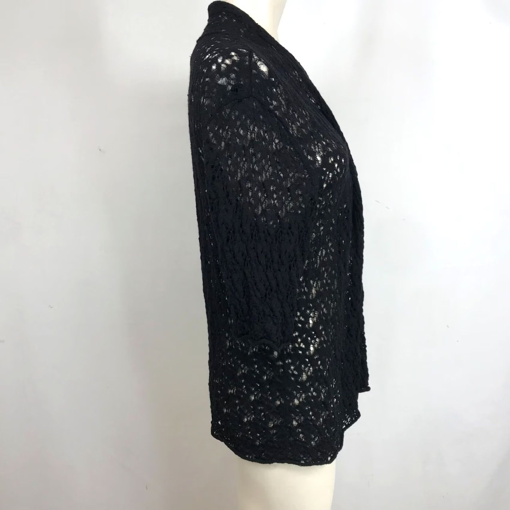 Eileen Fisher EILEEN FISHER - WOMEN'S LARGE BLACK SWEATER - CARDIGAN - 100% WOOL Size L / US 10 / IT 46 - 4 Thumbnail