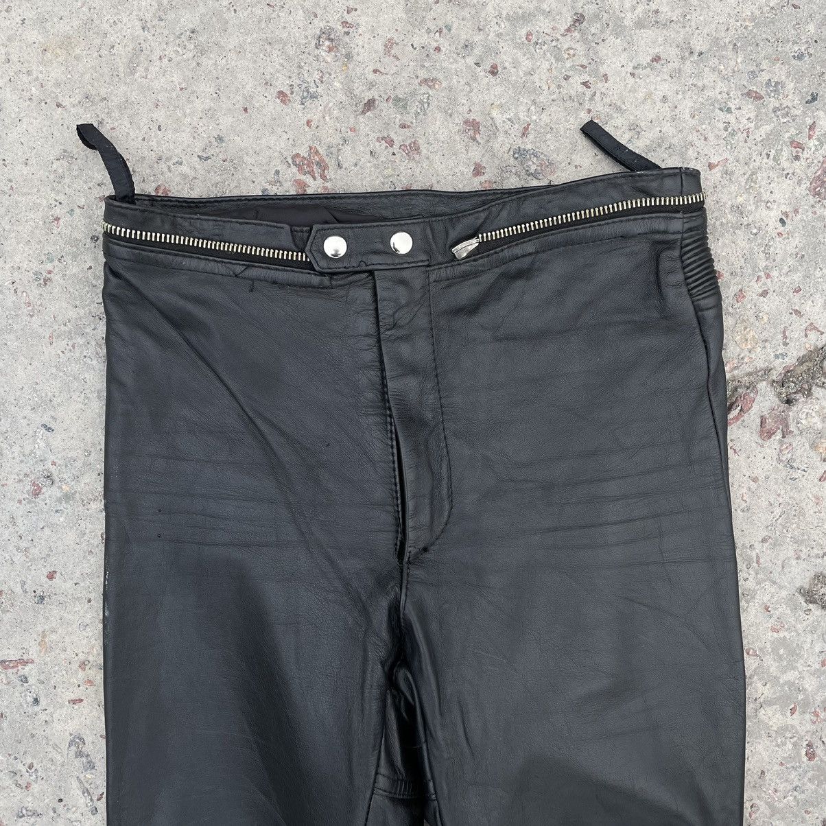 Other Vintage Moto Pants 29 Real Leather Y2K 90s USA Size US 29 - 4 Thumbnail