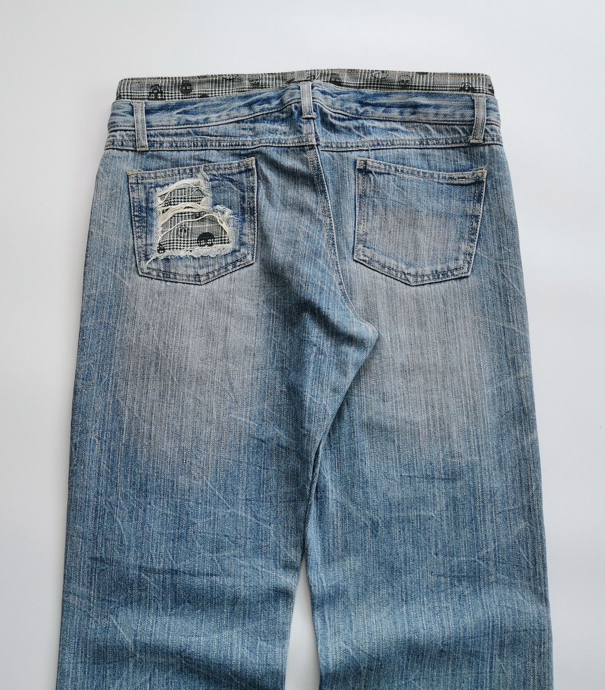 Other Unbrand Skull Patches Double Waist Denim Jeans Size US 32 / EU 48 - 7 Thumbnail