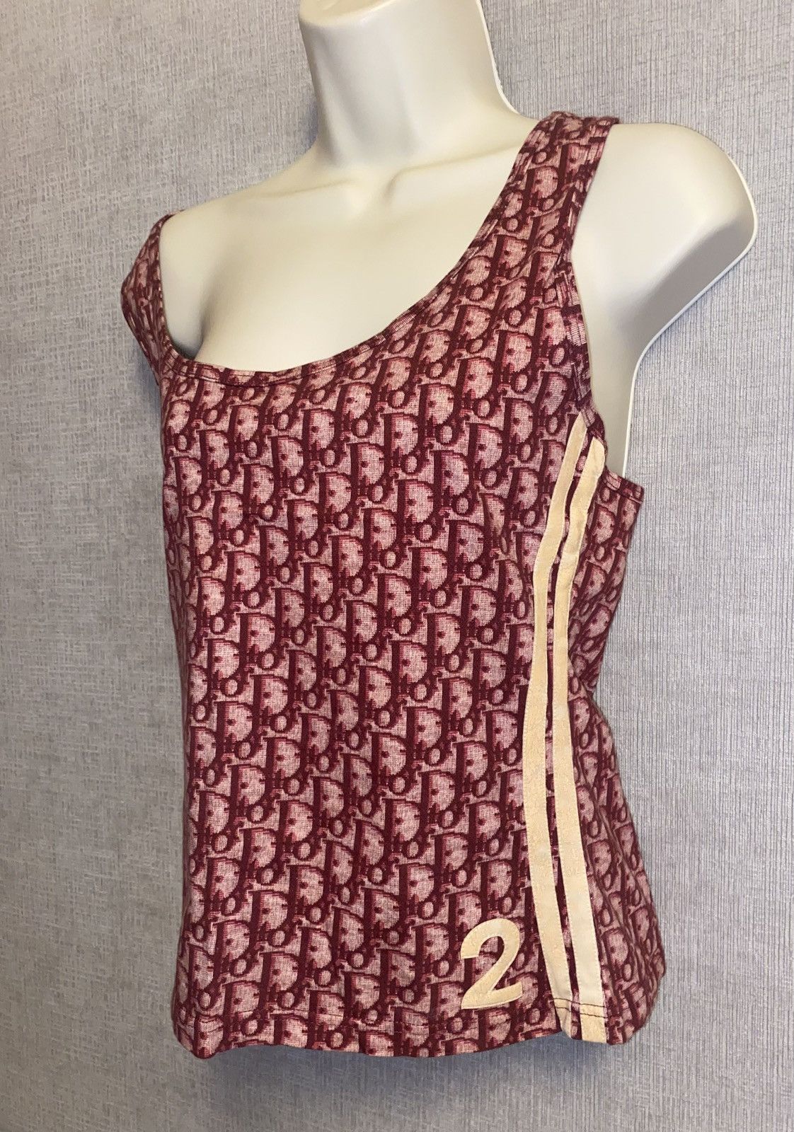 Dior × Vintage Christian Dior RED Oblique monogram Tank top Size L / US 10 / IT 46 - 3 Thumbnail