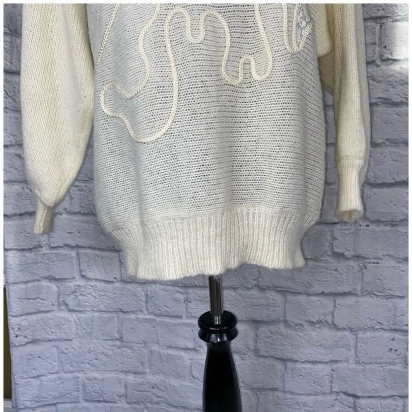 Other Adolfo Vintage women L Crewneck sweater w/cording, lace sati Size L / US 10 / IT 46 - 4 Thumbnail
