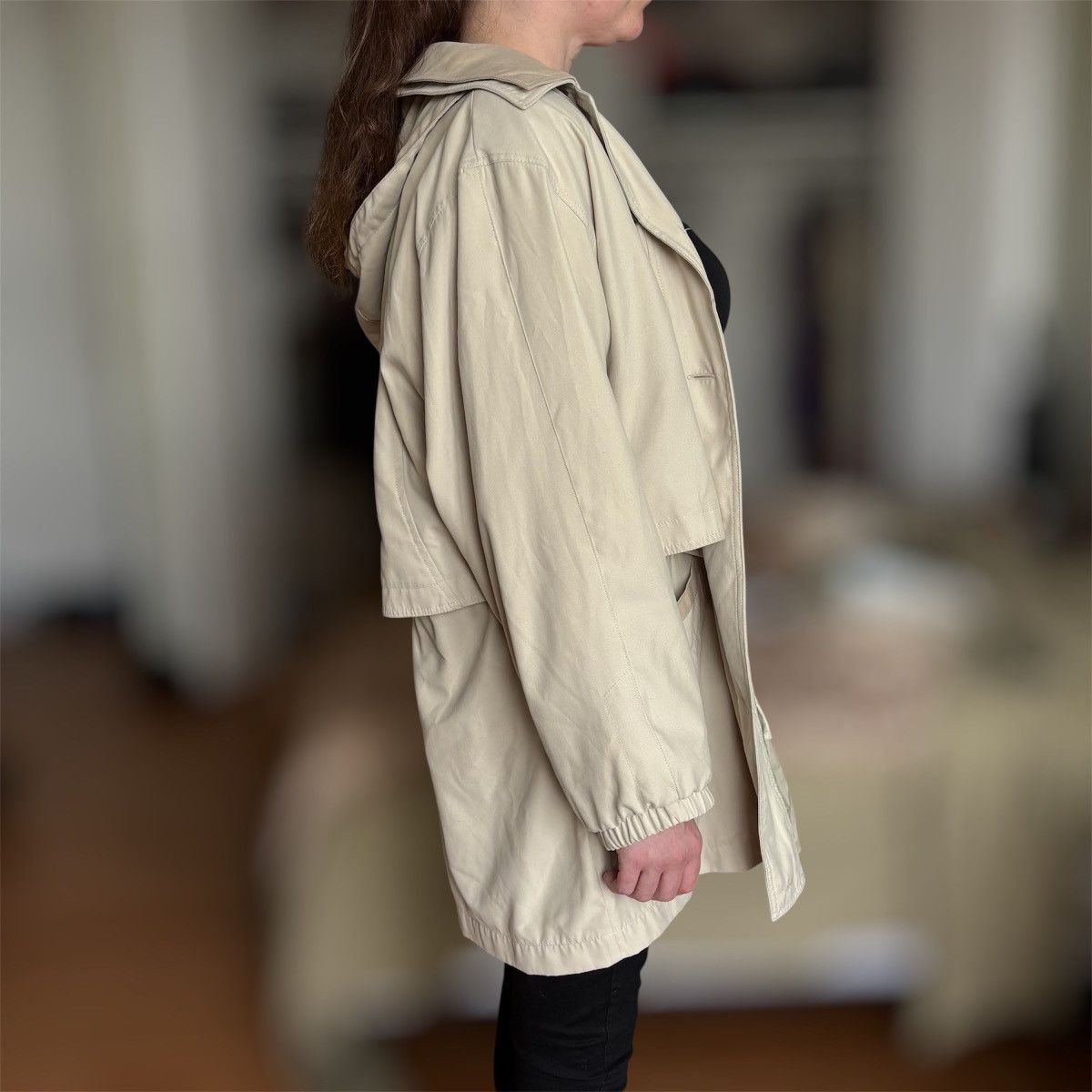 Vintage Carlo Briani Beige Hooded Coat Size L Size L / US 10 / IT 46 - 6 Thumbnail