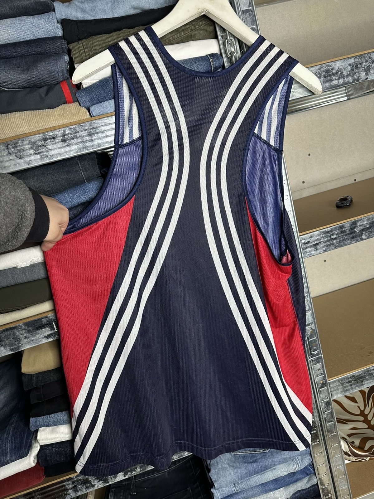 Adidas Adidas Sleeveless Athletic Tank Top Mesh Training Jersey L Size US L / EU 52-54 / 3 - 4 Thumbnail