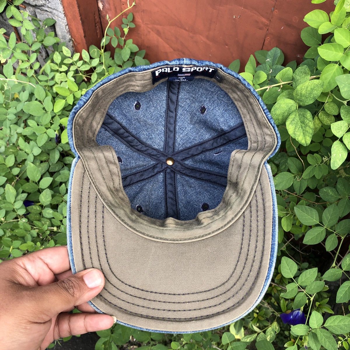 Polo Ralph Lauren × Ralph Lauren Sport × Vintage Rare vtg POLO SPORT DENIM CAP Size ONE SIZE - 5 Thumbnail