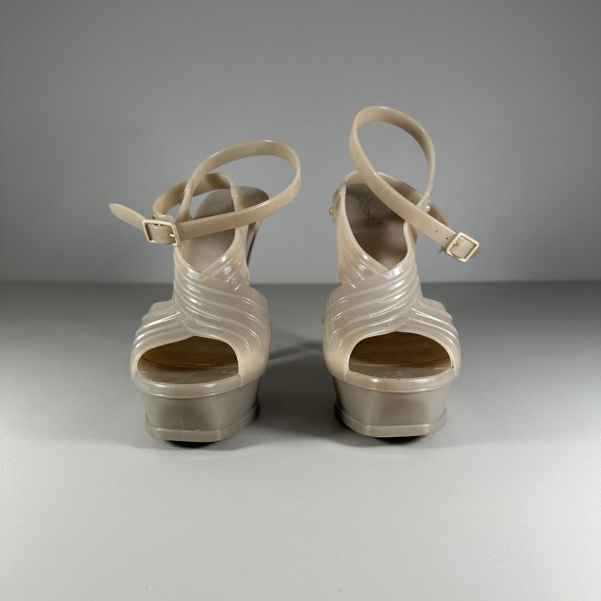 Yves Saint Laurent YSL Yves Saint Laurent Platform Heeled Rubber Sandals Size US 9 / IT 39 - 3 Thumbnail