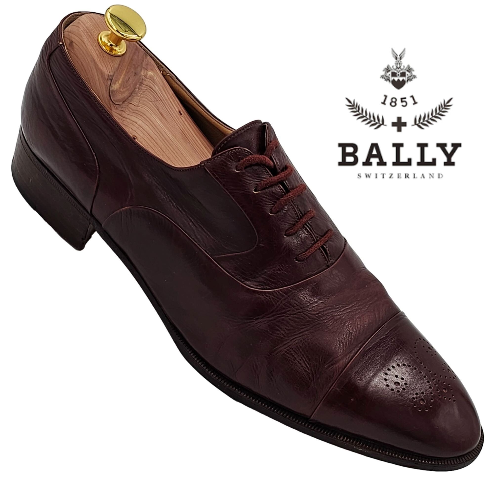 Bally Vintage Bally Italy Dress Shoes Men's 10.5 Burgundy Calfskin Size US 10.5 / EU 43-44 - 11 Thumbnail
