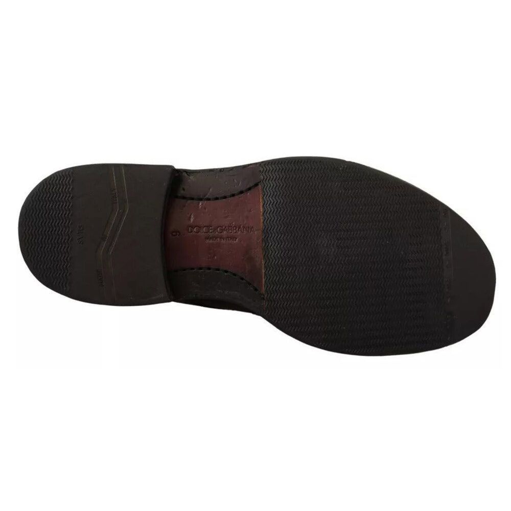Dolce & Gabbana Dolce & Gabbana Black Perforated Leather Lace Up Derby Shoes Size US 7 / EU 40 - 4 Thumbnail