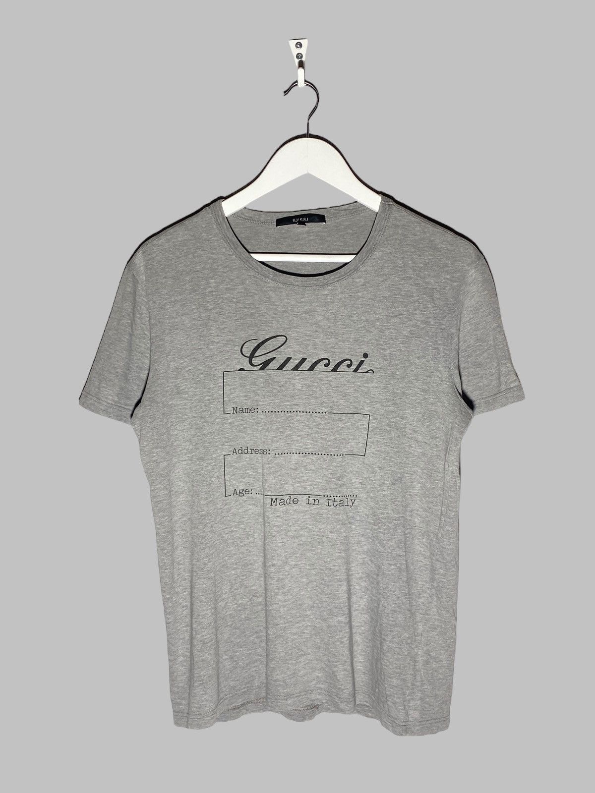 Gucci Vintage Gucci S/S 2003 “Identity” Grey Authentic T-shirt Size US S / EU 44-46 / 1 - 1 Thumbnail
