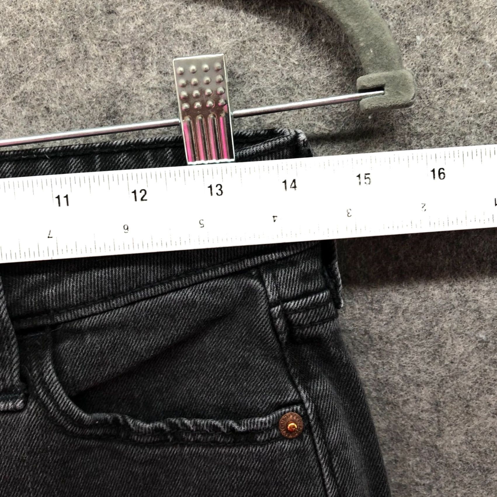 Old Navy Old Navy Jeans Womens 6 Black Washed Extra High Rise Flare Stretch Size 28" / US 6 / IT 42 - 7 Thumbnail