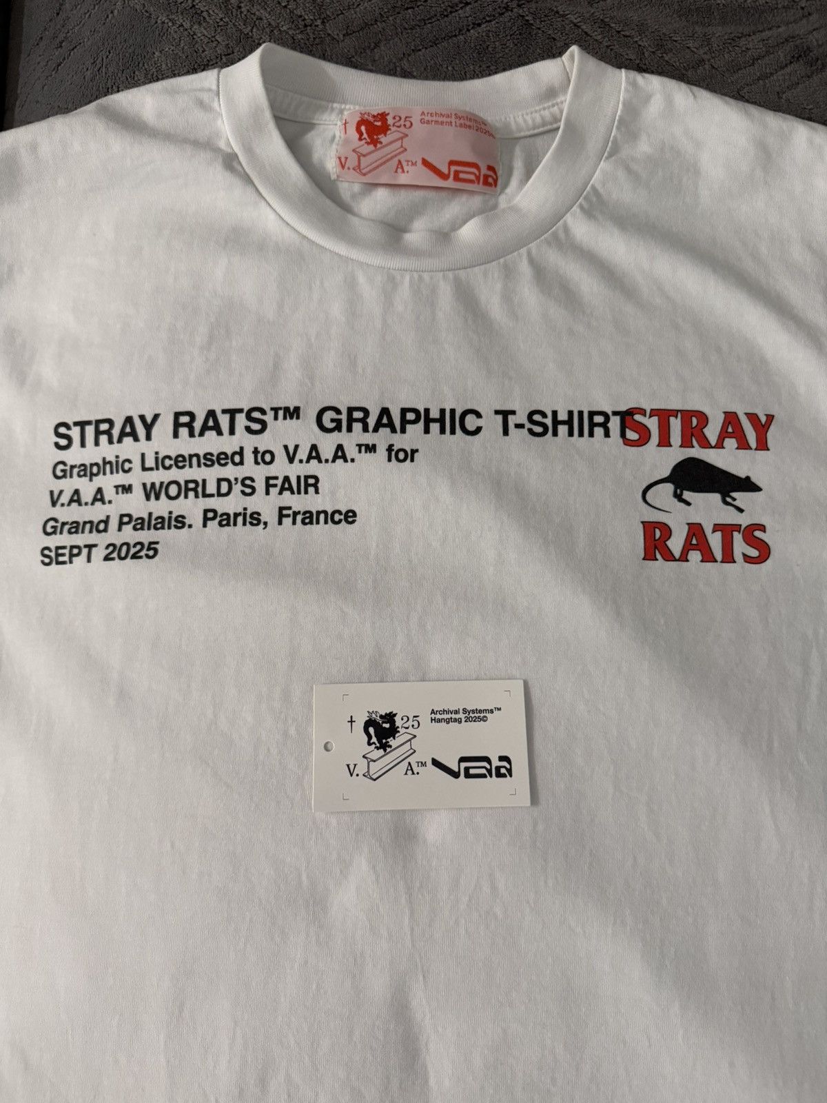 Vaa X Stray Rats Graphic Tee — Virgil Abloh World's Fair in White, Men's — image 2 of 6