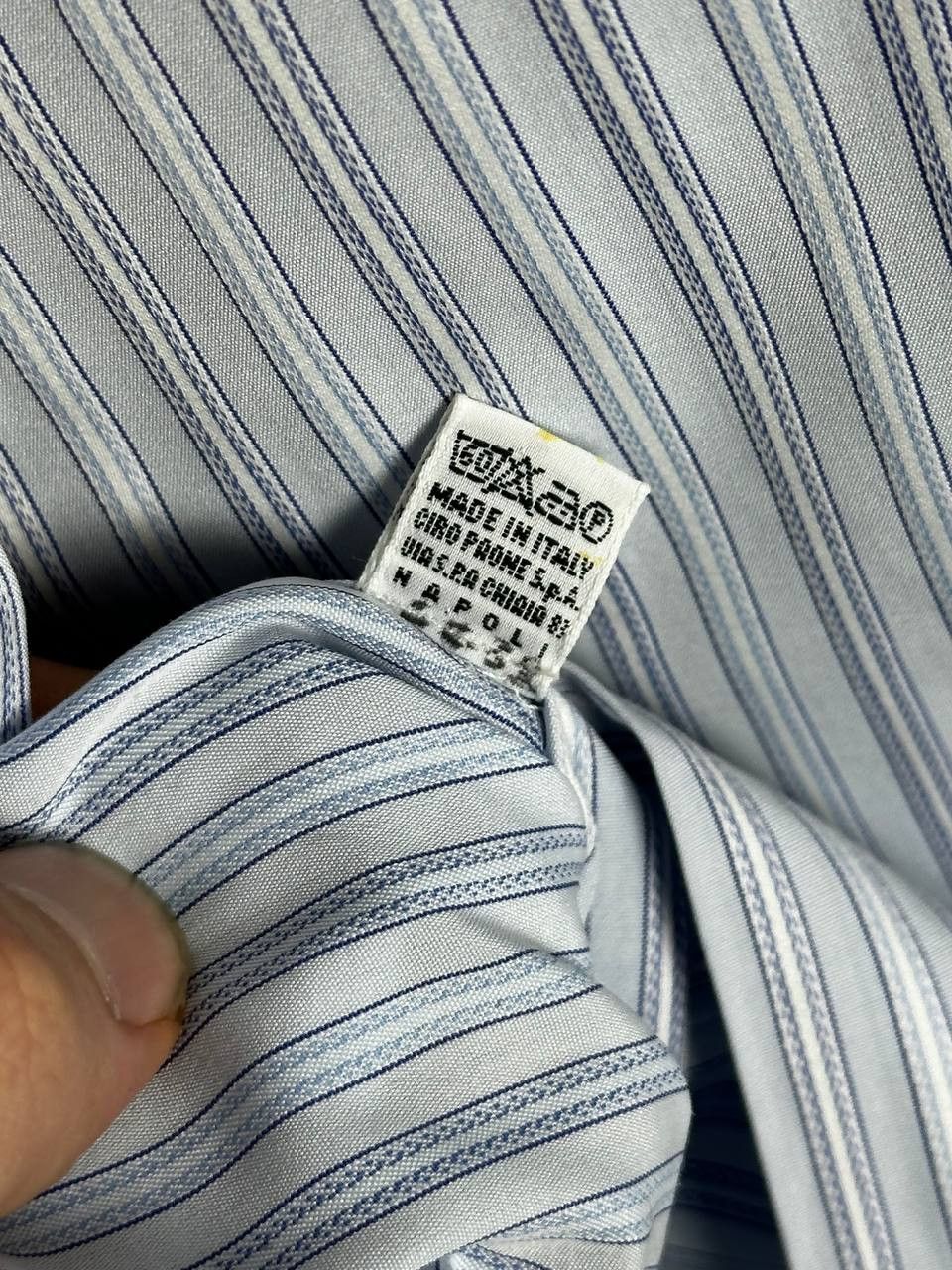 Kiton Kiton Napoli Button Up Shirt Blue Striped Long Sleeve Size US L / EU 52-54 / 3 - 9 Thumbnail
