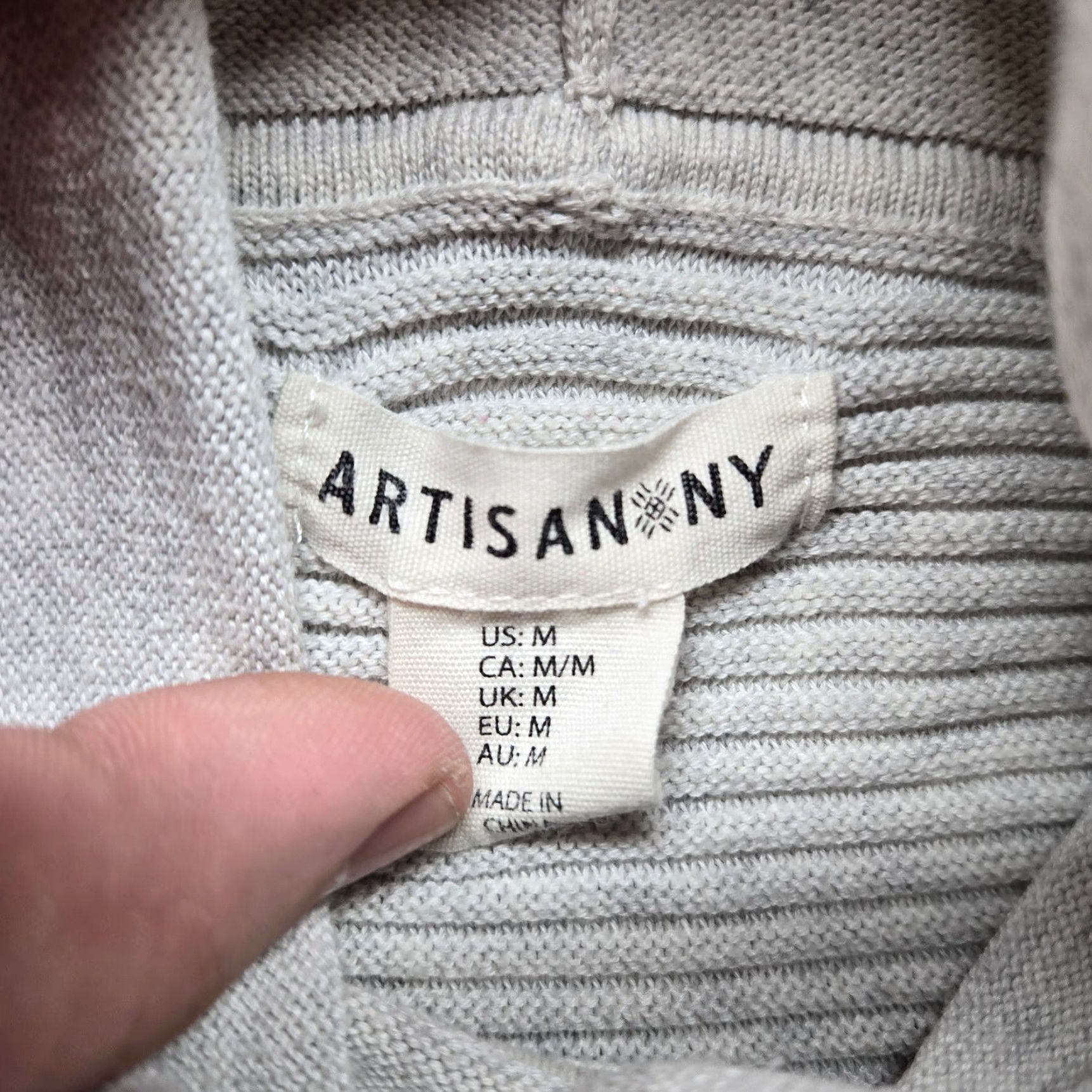 Vintage Artisan NY Sweater Women's M Medium Gray Turtle Neck Oversized Knit Pullover Size M / US 6-8 / IT 42-44 - 2 Thumbnail