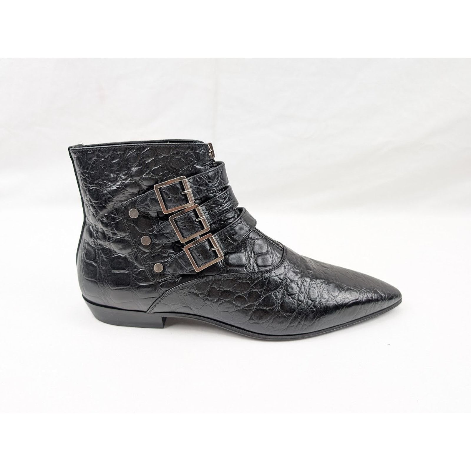 Saint Laurent Paris o1rshd1 Goth 15 Zip Buckle Boots Fake Cocco Yankee in Nero Size US 8.5 / EU 41-42 - 1 Thumbnail