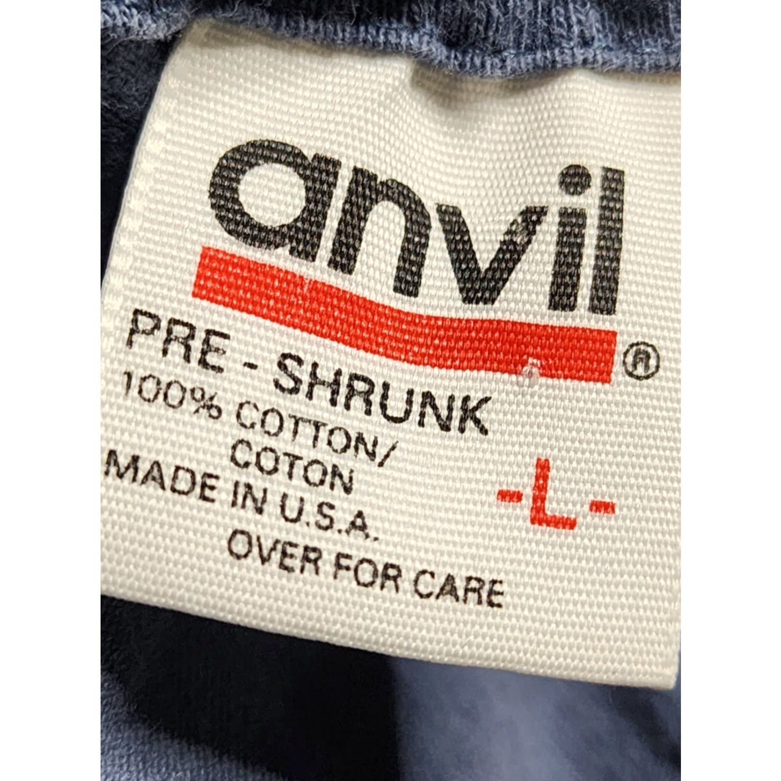 Anvil VINTAGE Anvil T-Shirt Shirt Mens L Blue Embroidered Logo 90s Seattle Washington Crew Neck Short Sleeve Distressed Size US L / EU 52-54 / 3 - 6 Thumbnail