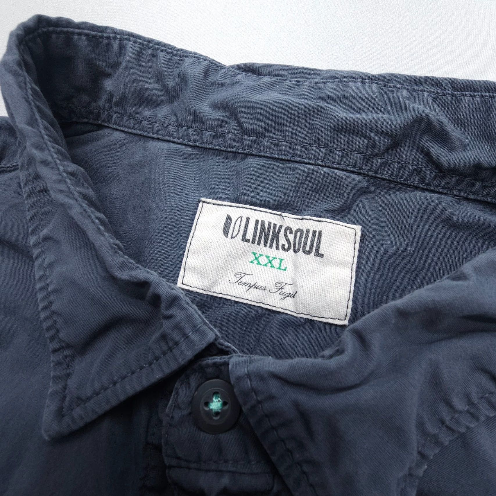 Vintage Linksoul Short Sleeve Shirt Mens 2XL Gray Cotton Stretch Button-Up Collared Casual Size US XXL / EU 58 / 5 - 5 Thumbnail