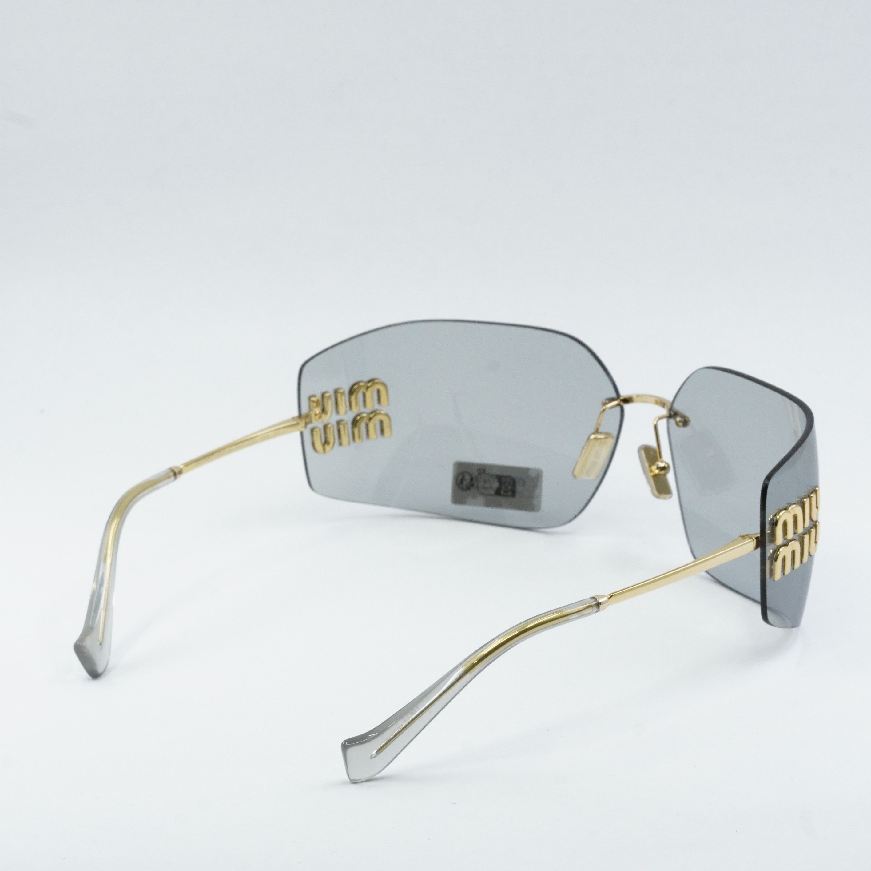 Miu Miu Miu Miu MU54YS 5AK30B Sunglasses Gold Geometric Frame Size ONE SIZE - 10 Thumbnail