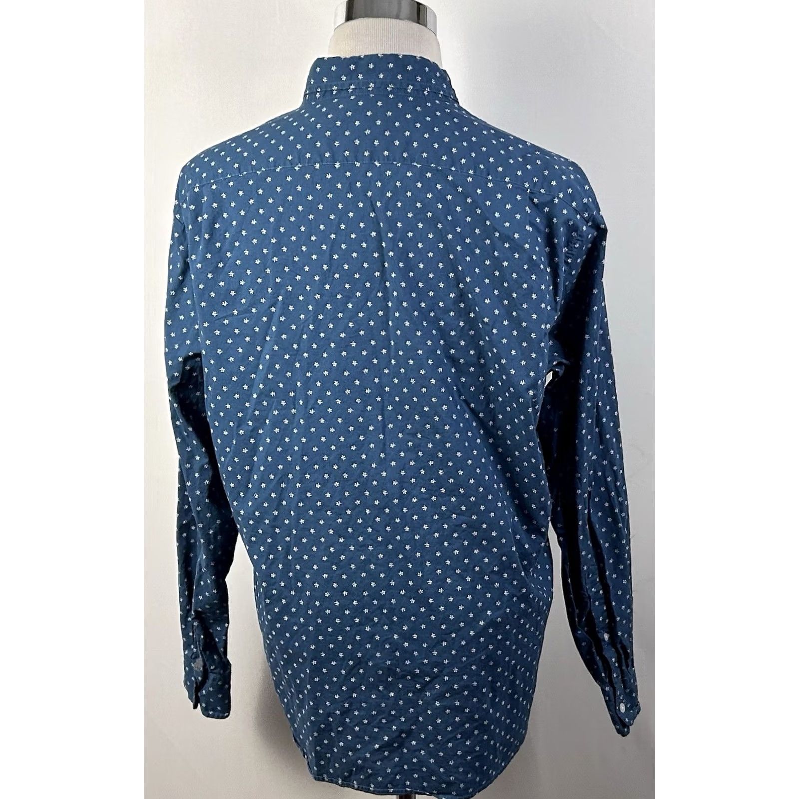 J.Crew J.CREW XL Casual Button-Down Shirt Floral Print Green Blue 100% Cotton Mens Shirt Button-Front Long Sleeve Shirt Size US XL / EU 56 / 4 - 5 Thumbnail