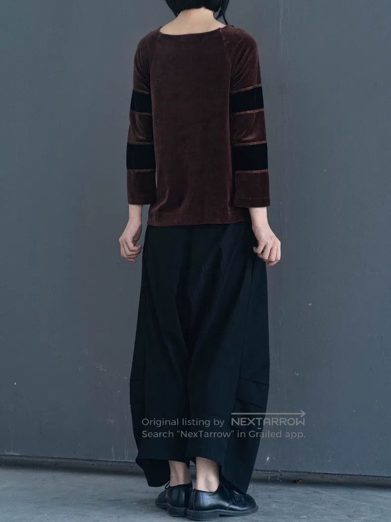 Comme des Garcons Comme Des Garcons Black and brown striped velvet top Size S / US 4 / IT 40 - 2 Thumbnail