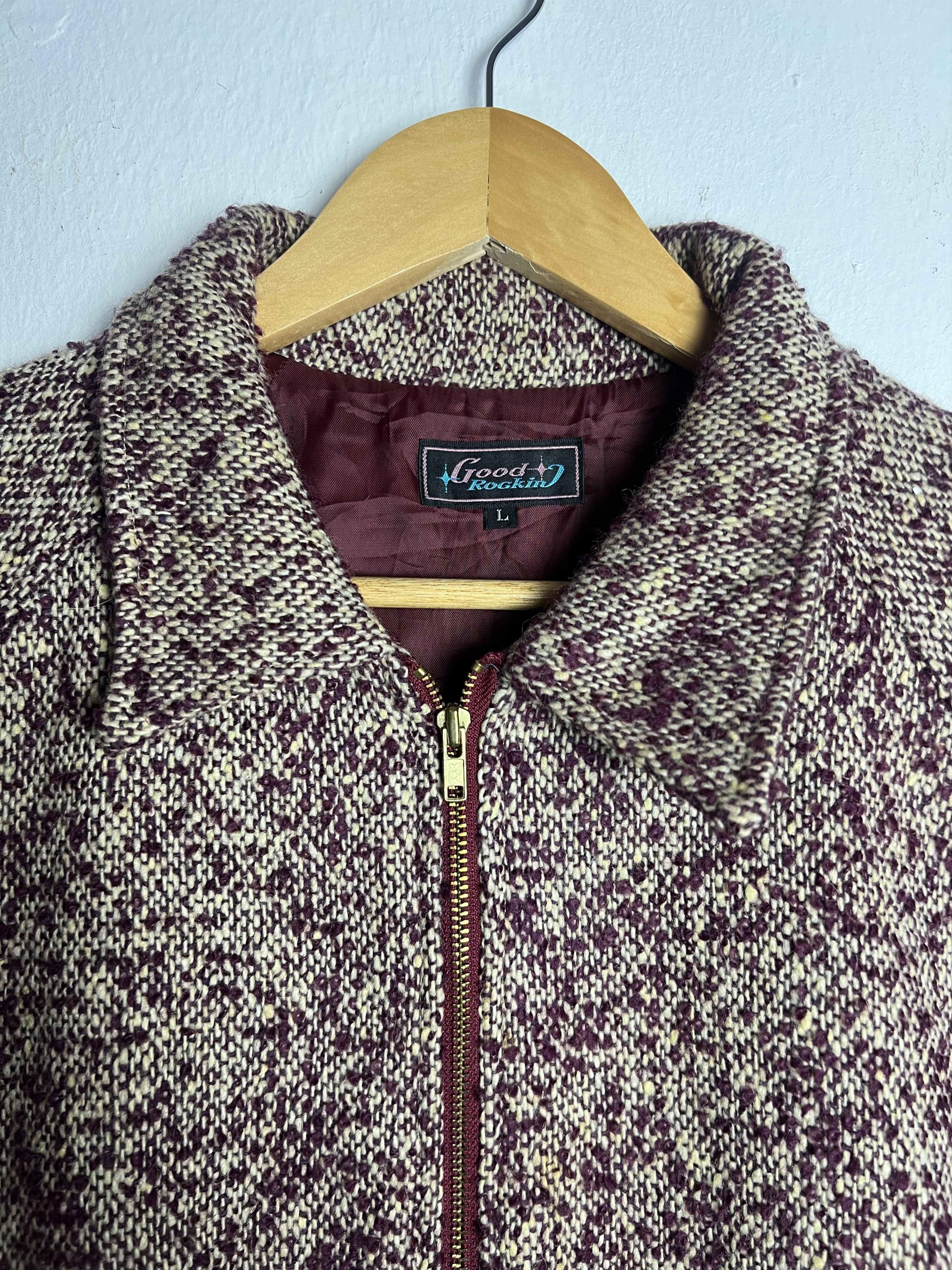 Japanese Brand Vintage Good Rocking Wool Blend Tweed Jacket Size US L / EU 52-54 / 3 - 4 Thumbnail