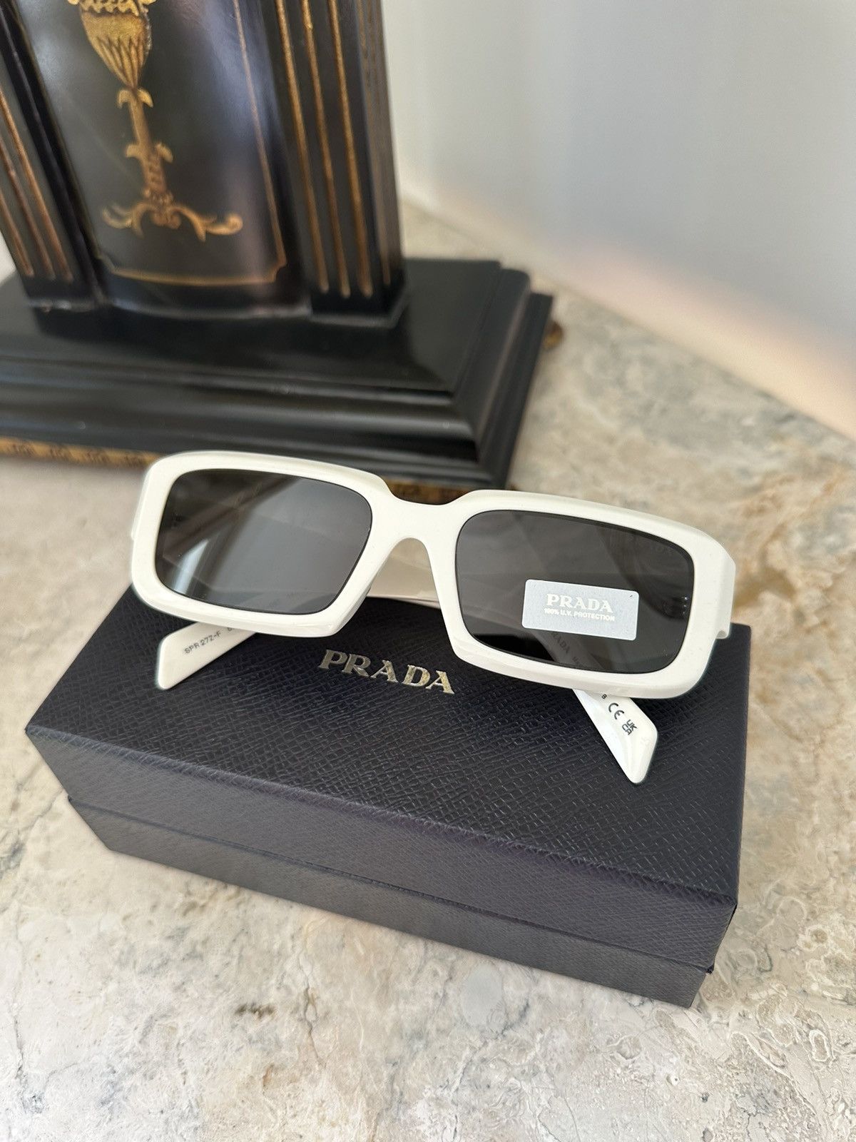 image of Prada Signature Chunky Sunglasses - White, Men's