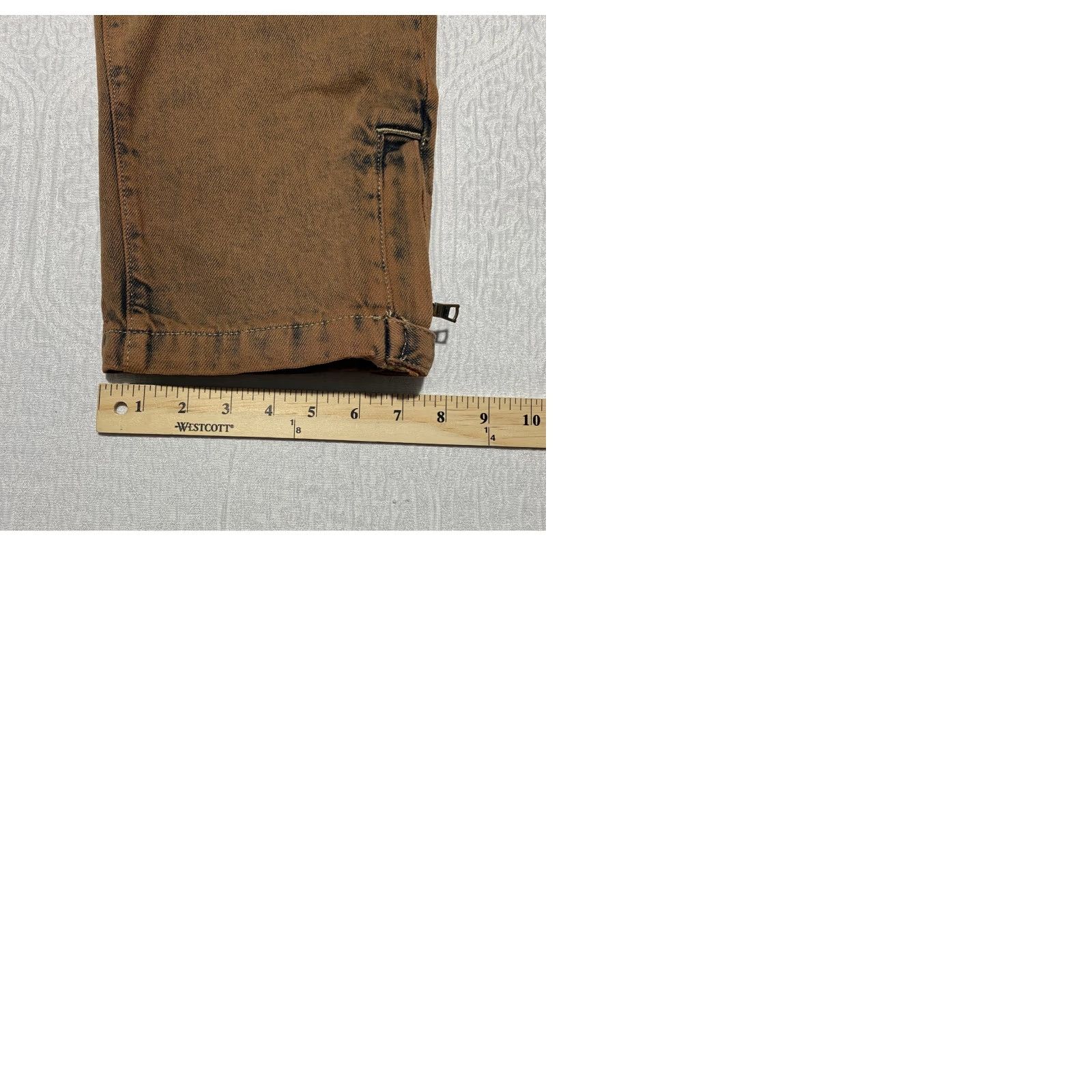 Fashion Nova Nova Men Carpenter Jeans Regular Fit Brown Straight Size 36 Denim Cotton Zipper Ankle Zip Pockets Cargo 32 Inseam Size US 36 / EU 52 - 9 Thumbnail