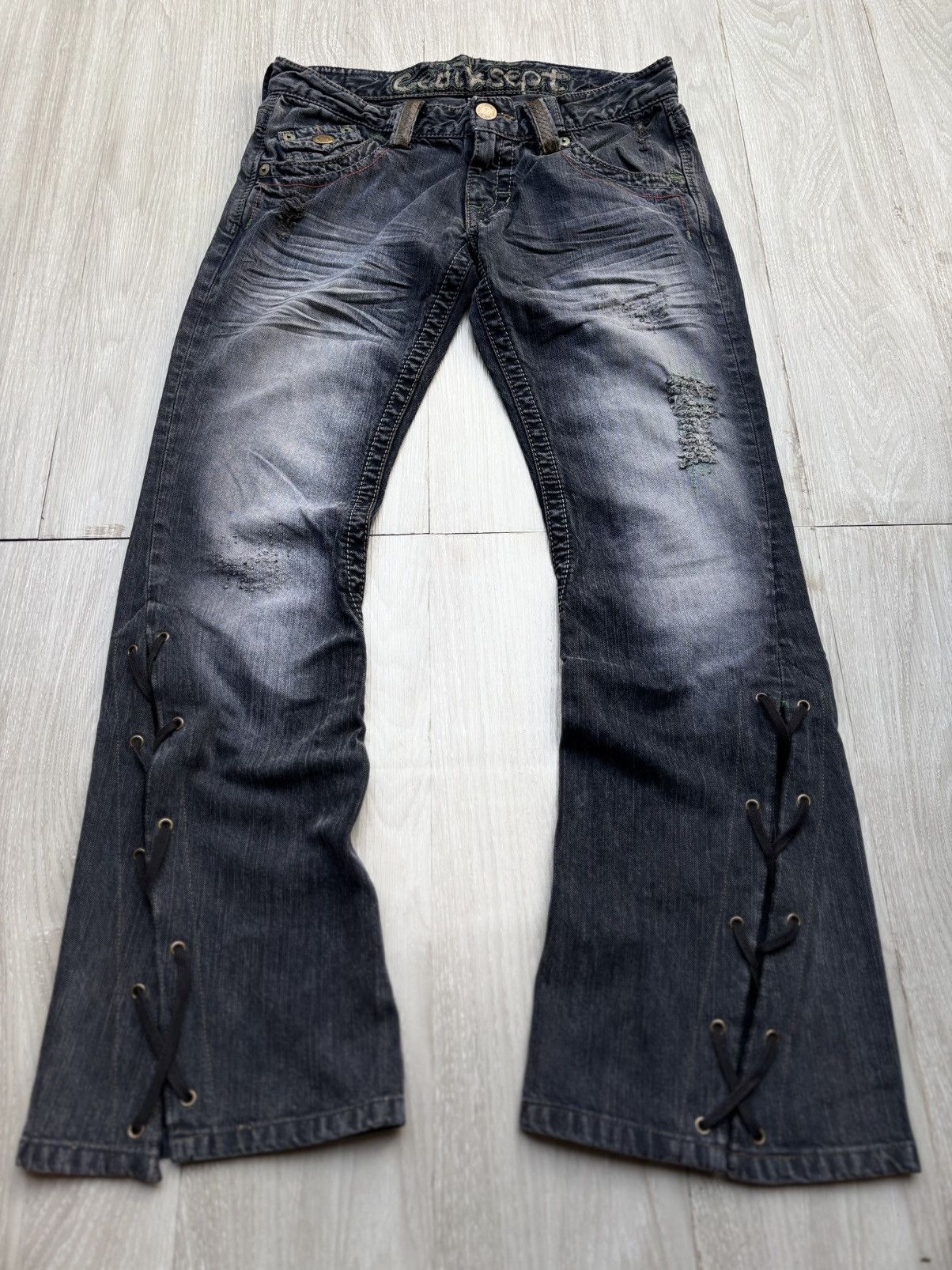 Japanese Brand C17 laceup flare jeans Size US 28 / EU 44 - 1 Thumbnail