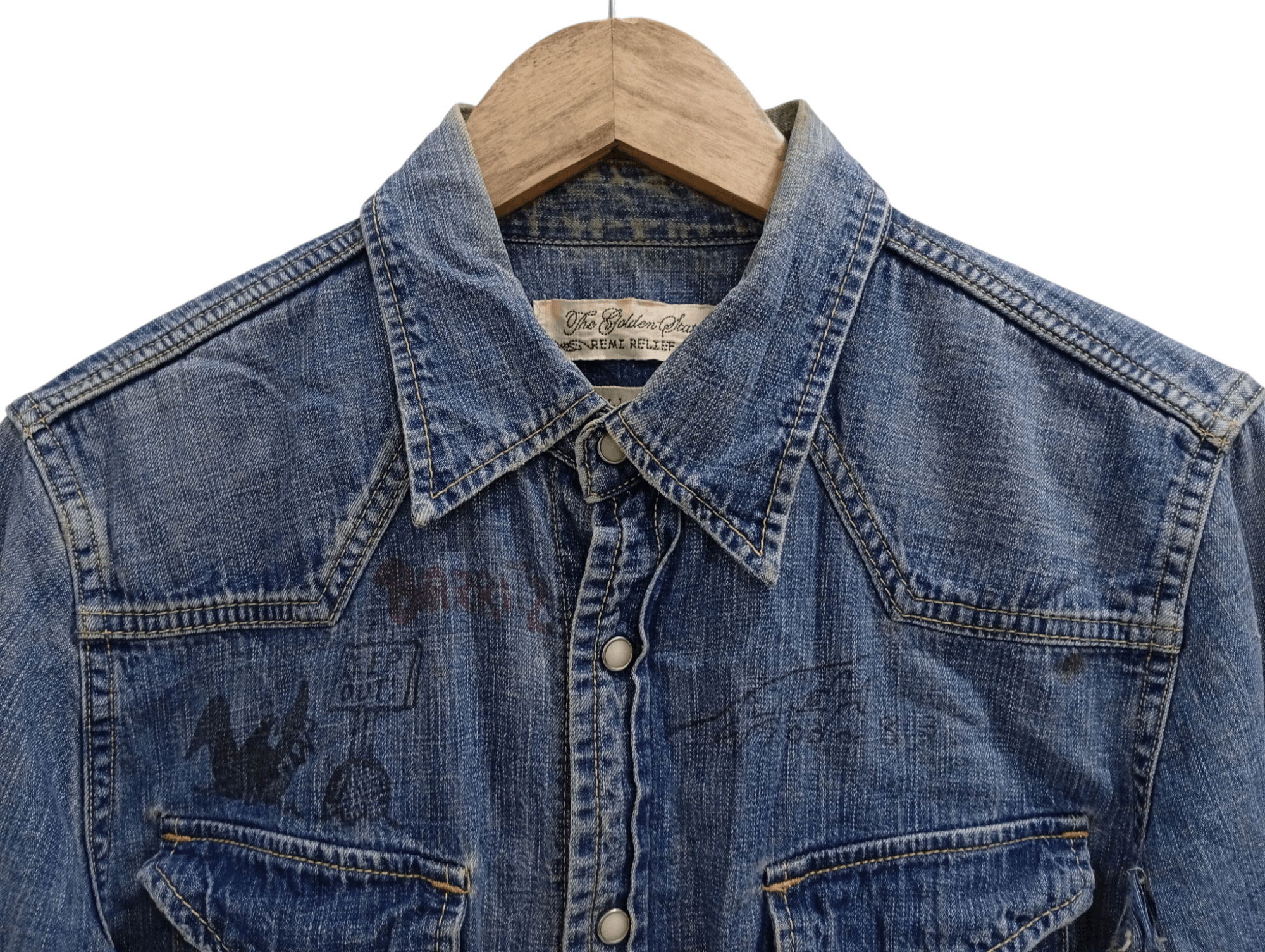 Japanese Brand × Remi Relief 🔥🔥Remi Relief Artwork Denim Chambray Shirt Size US M / EU 48-50 / 2 - 17 Thumbnail