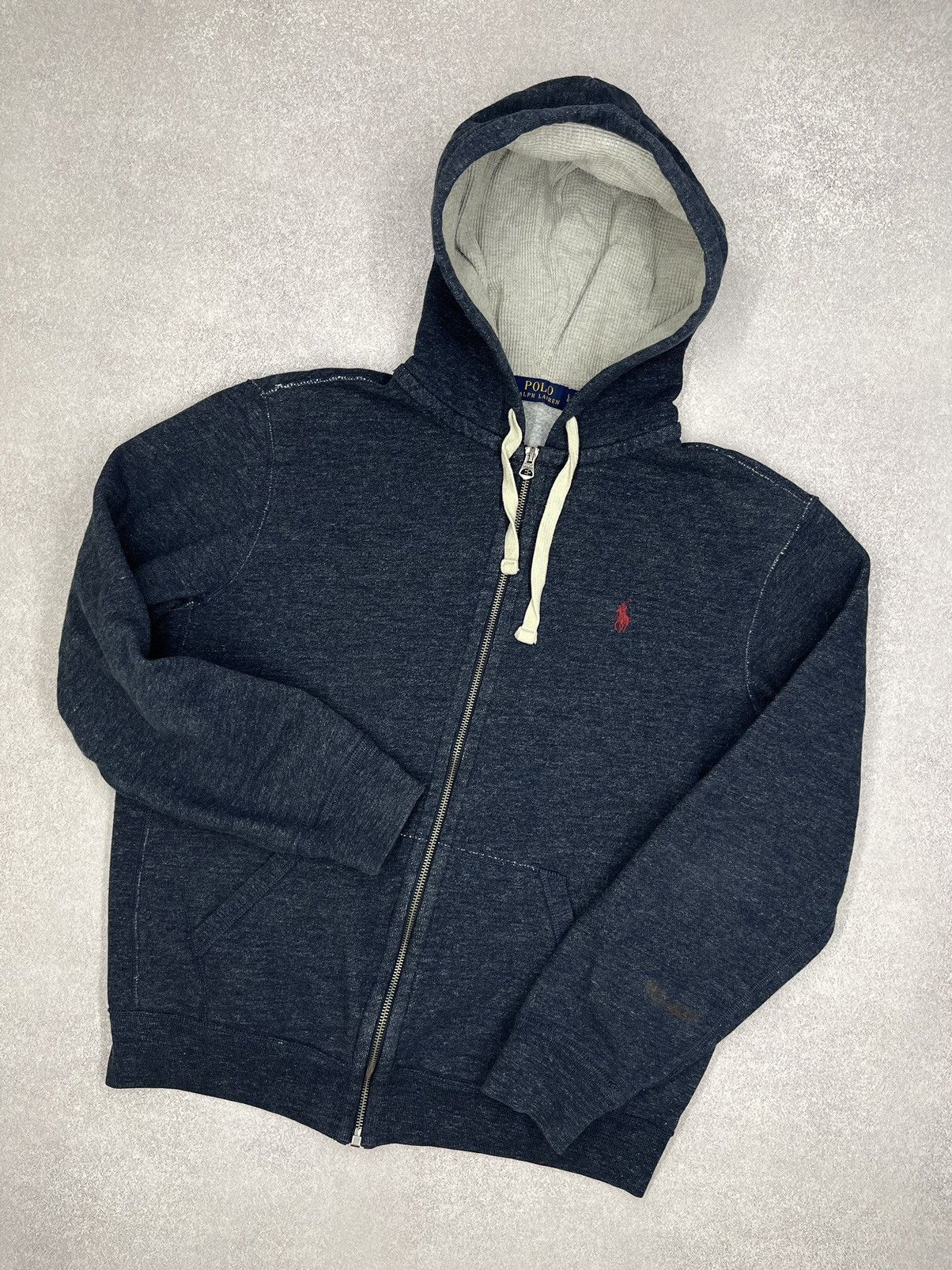 Polo Ralph Lauren Mens Polo Ralph Lauren Blue Zip Hoodie Y2K Rugby Size US L / EU 52-54 / 3 - 1 Thumbnail