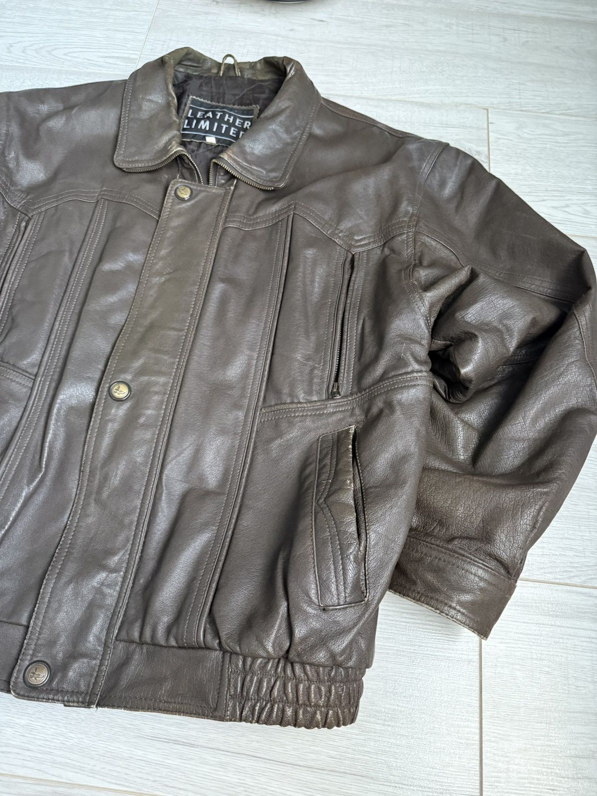 Genuine Leather Vintage Leather Bomber military flight jacket 90’s Size US M / EU 48-50 / 2 - 2 Thumbnail