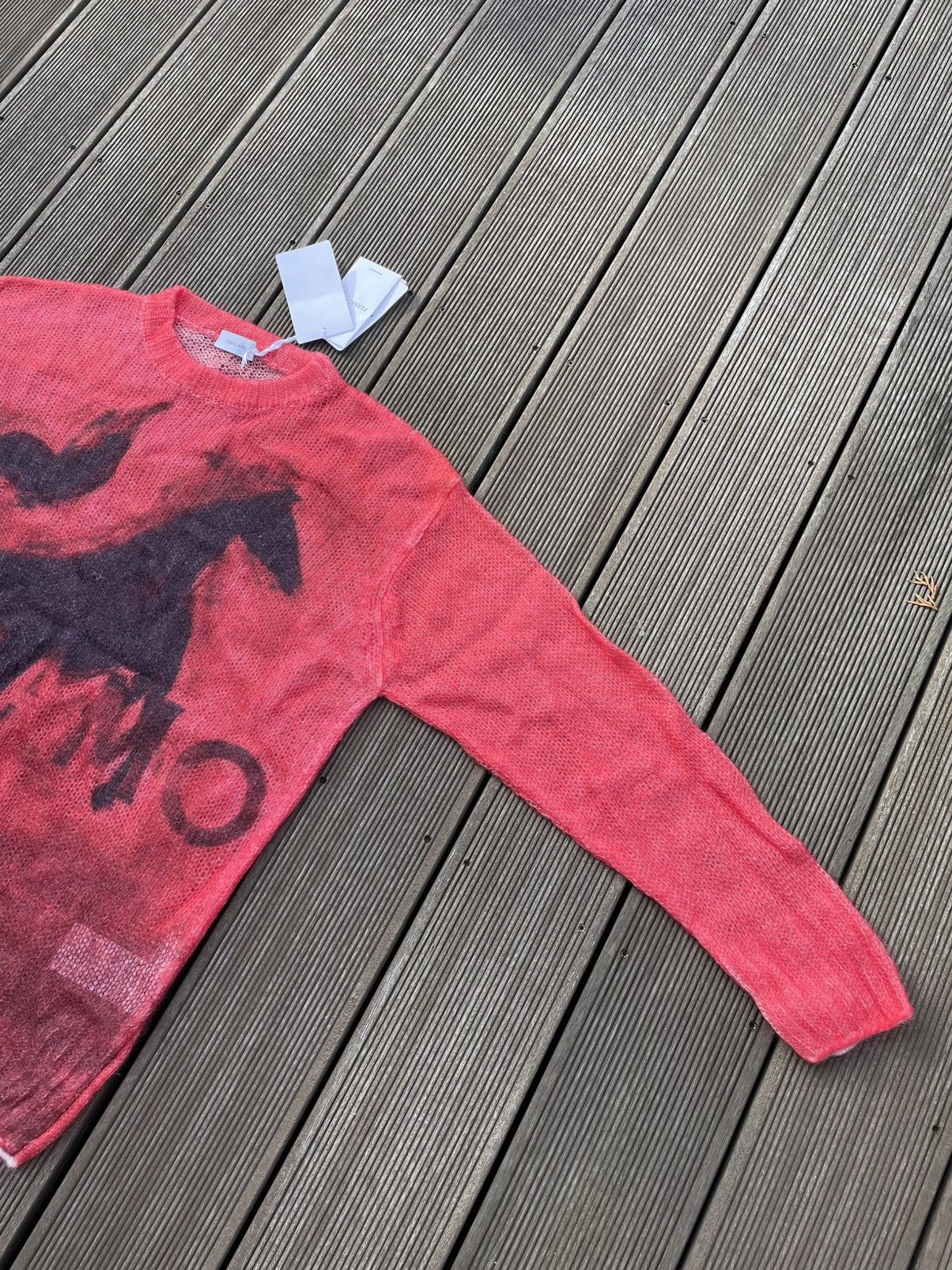 Salvatore Ferragamo BNWT Mustang Print Sweater in Red/Black SS 23 Size US XL / EU 56 / 4 - 5 Thumbnail