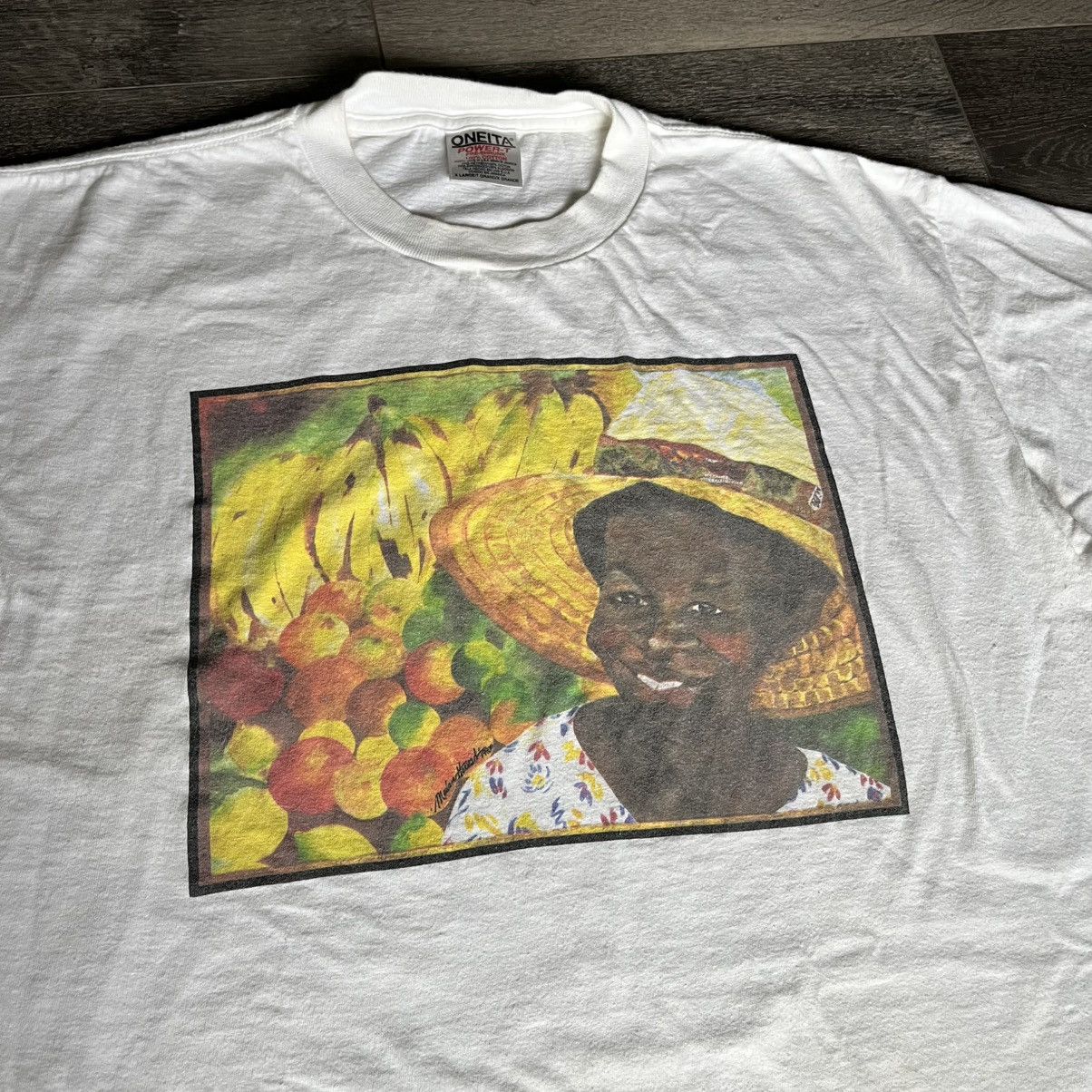 Vintage Vintage 1990s African American Farmer Painting Logo T Shirt Size US XL / EU 56 / 4 - 2 Thumbnail
