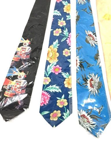 Yohji Yamamoto Yohji Yamamoto Red Line Tie Unique Patterned Size ONE SIZE - 2 Thumbnail