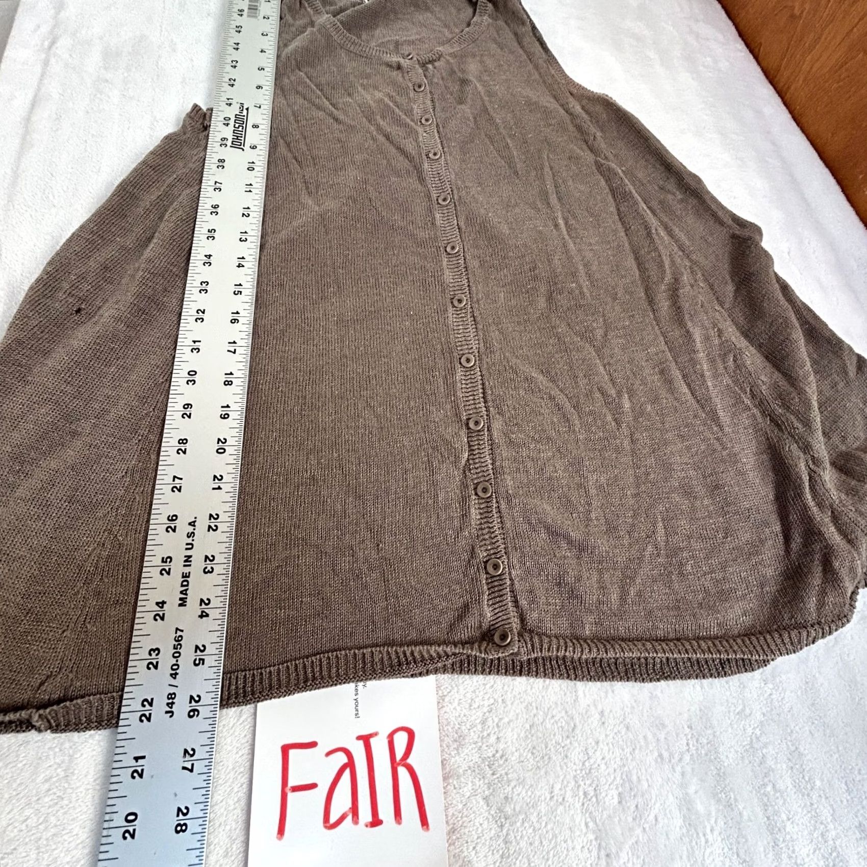 Eileen Fisher Eileen Fisher Womens Linen Knit Button-Up Sweater Vest Medium Brown Lightweight Size M / US 6-8 / IT 42-44 - 8 Thumbnail