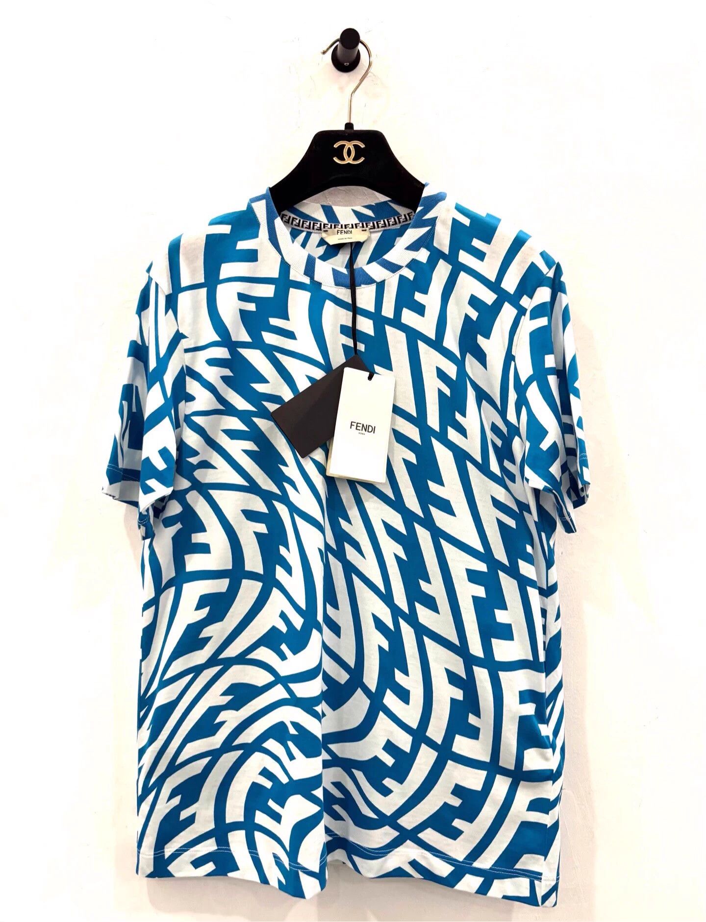 Fendi Fendi twisted FF blue/white short sleeve tee women's M Size M / US 6-8 / IT 42-44 - 1 Thumbnail