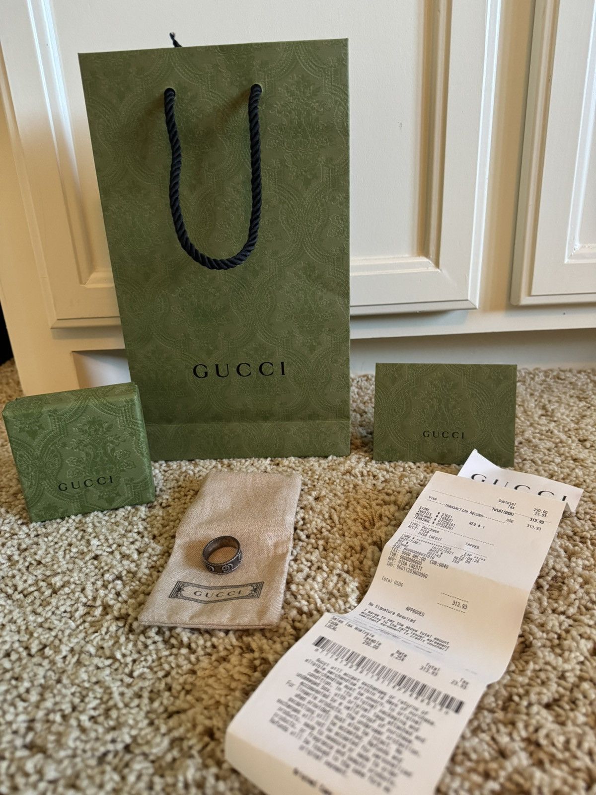 Gucci Gucci GG Marmont Ring Silver Unisex w/ Box, Bag & Receipt Size ONE SIZE - 1 Thumbnail