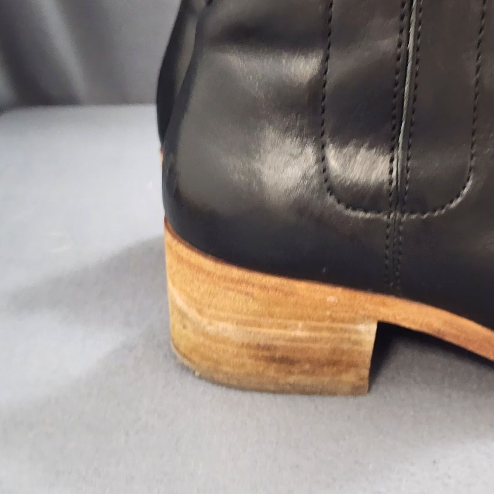 Vintage Kork-Ease Mens Black Leather Chelsea Boots 11 Pull On Ankle Comfort Low Heel Chelsea Mens Black Leather Boots Size US 11 / EU 44 - 5 Thumbnail