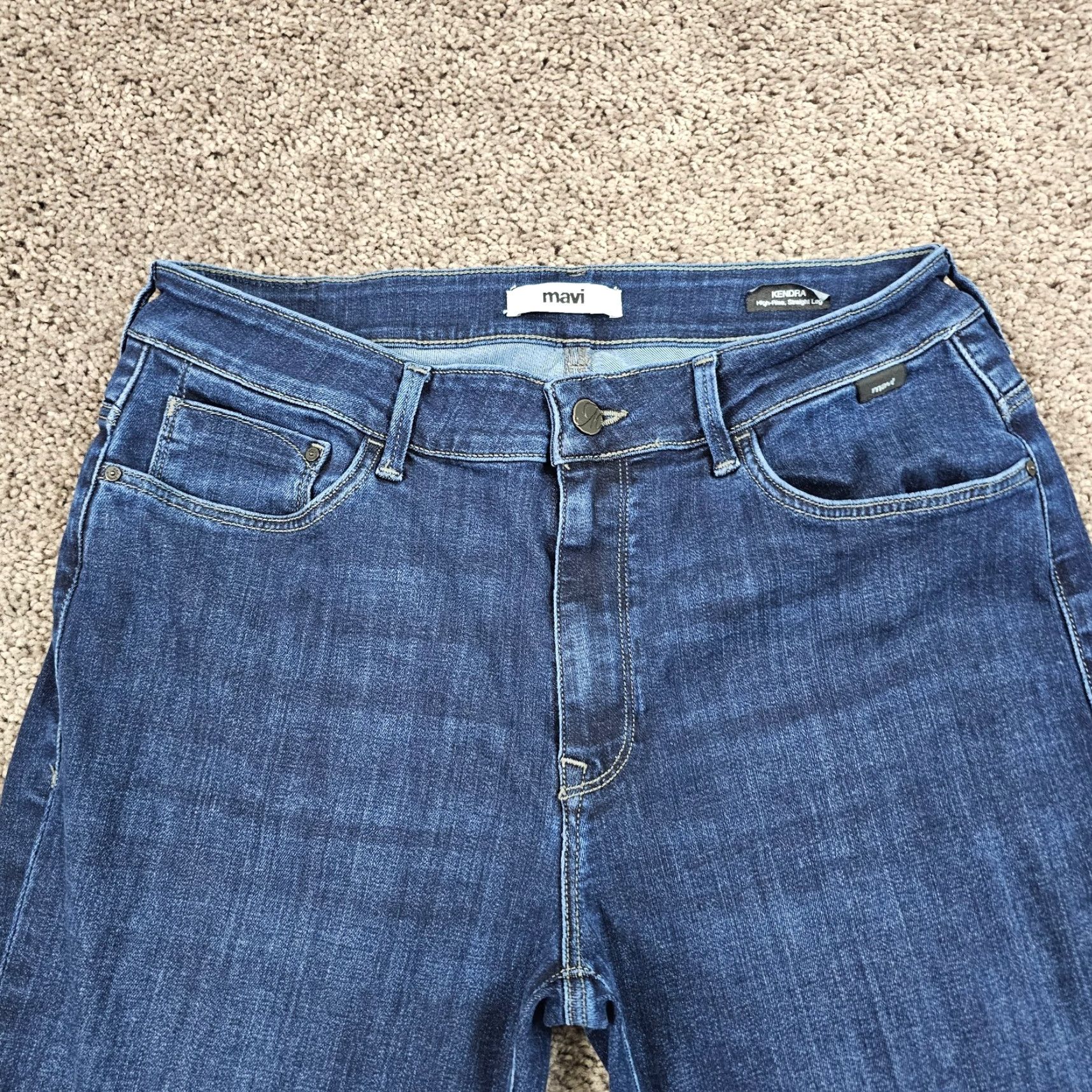 Mavi Mavi Jeans Womens High Rise Straight Leg Stretch Denim 28x31 Dark Wash Kendra Size 24" / US 00 / IT 34 - 2 Thumbnail