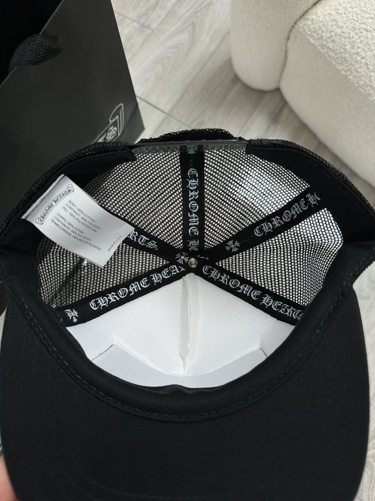 Chrome Hearts Chrome Hearts F*CK Hollywood Trucker White Size ONE SIZE - 3 Thumbnail