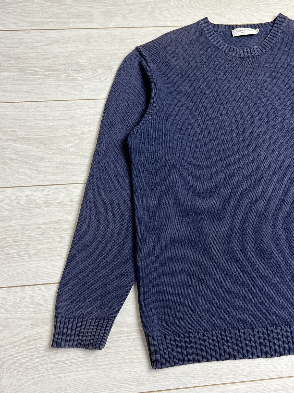 Yves Saint Laurent Vintage YSL Pour Homme Navy Crewneck Sweater Size US XL / EU 56 / 4 - 2 Thumbnail