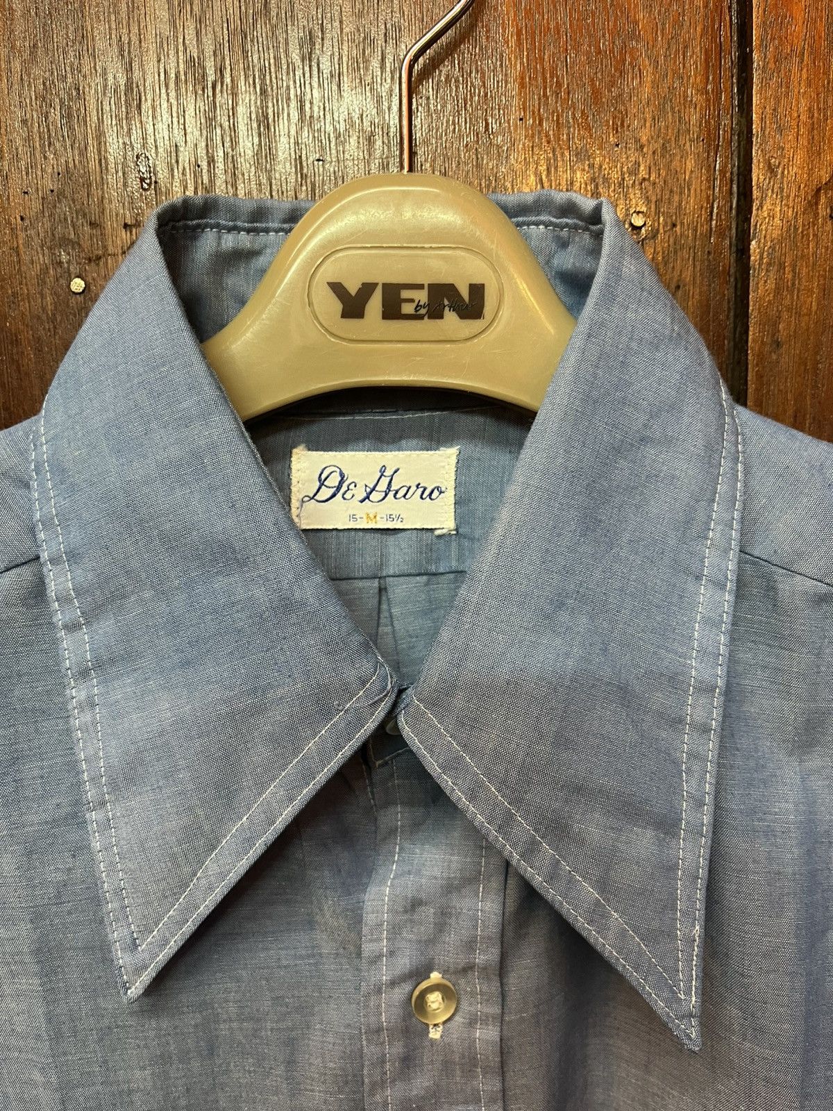 Other Vintage 70s DeHaro Chambray Work Shirt - Company Stencil Size US M / EU 48-50 / 2 - 2 Thumbnail