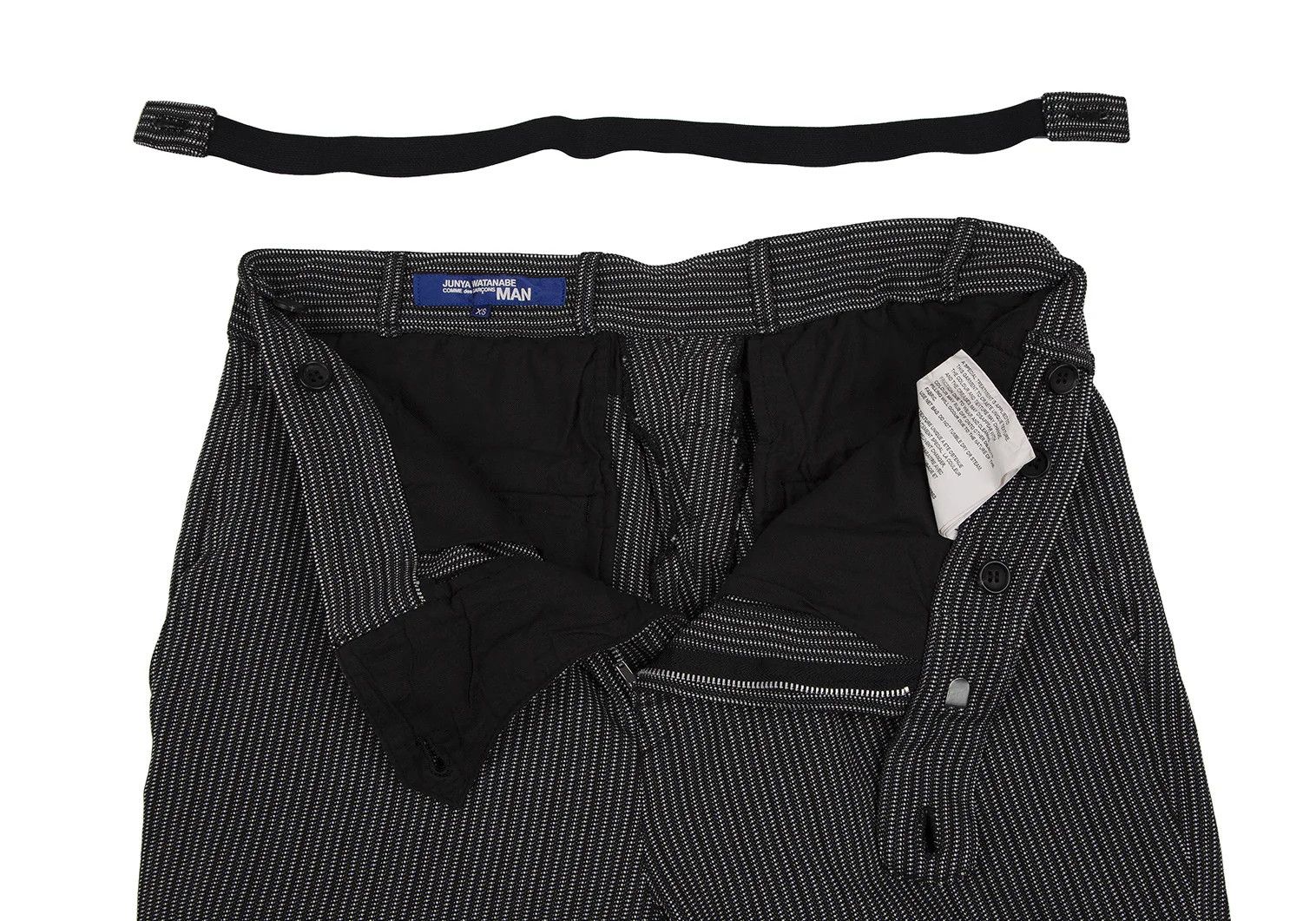 Junya Watanabe Polyester Striped Hip Cut Pants in Charcoal XS Size US 30 / EU 46 - 14 Thumbnail