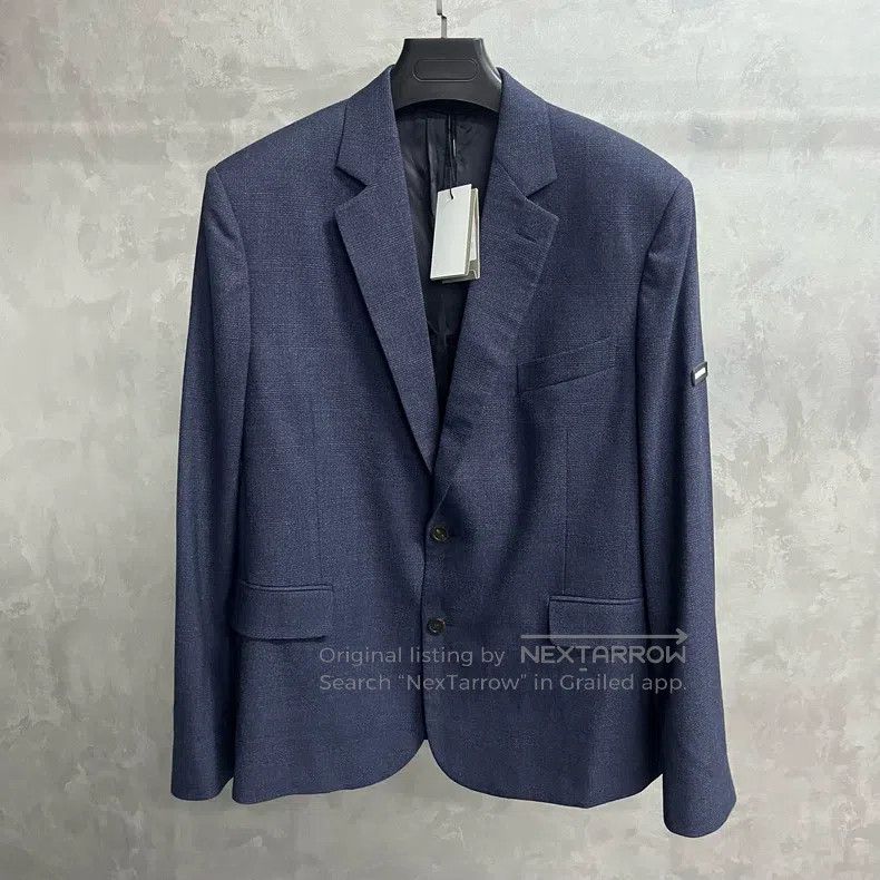Balenciaga Balenciaga Dark Blue Solid Wool Blazer Jacket Size XS / US 0-2 / IT 36-38 - 1 Thumbnail