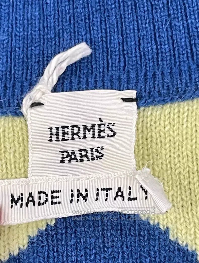 Hermes Hermes Blue Floral Embroidered, Knit, 100% Cashmere Blend Size XS / US 0-2 / IT 36-38 - 4 Thumbnail